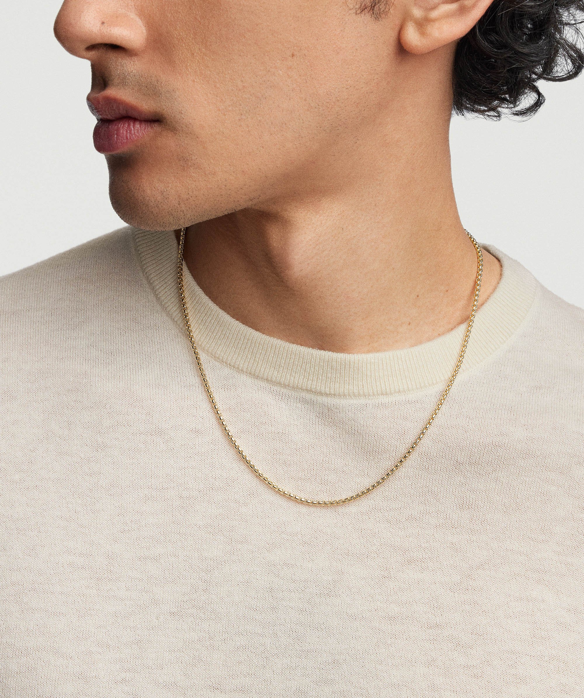 2.5mm Round Box Chain Necklace - Image 4