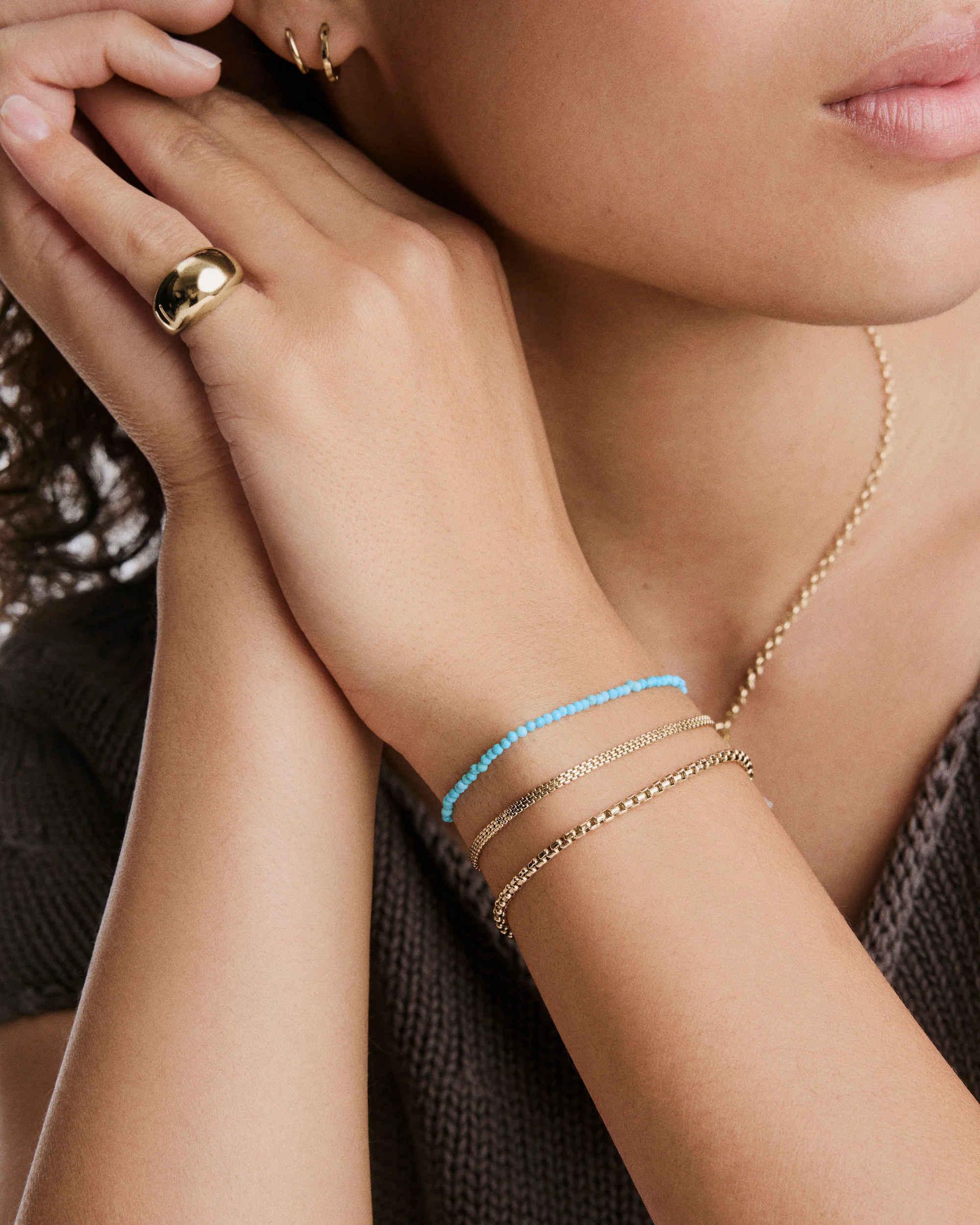 Anya Turquoise Beaded Bracelet - Image 3