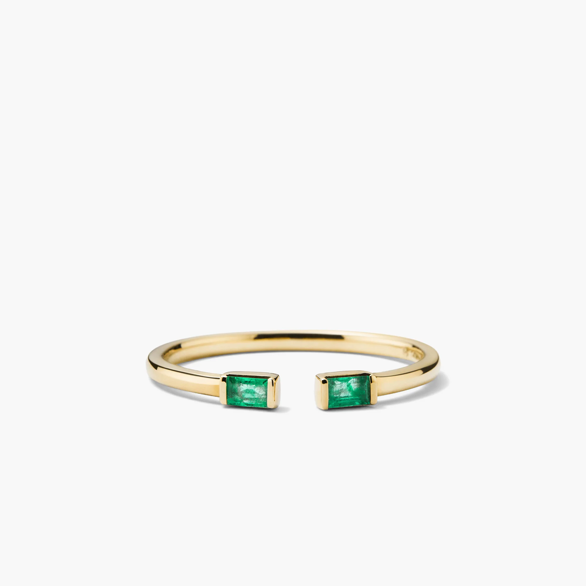 Baguette Emerald Open Ring - Image 4