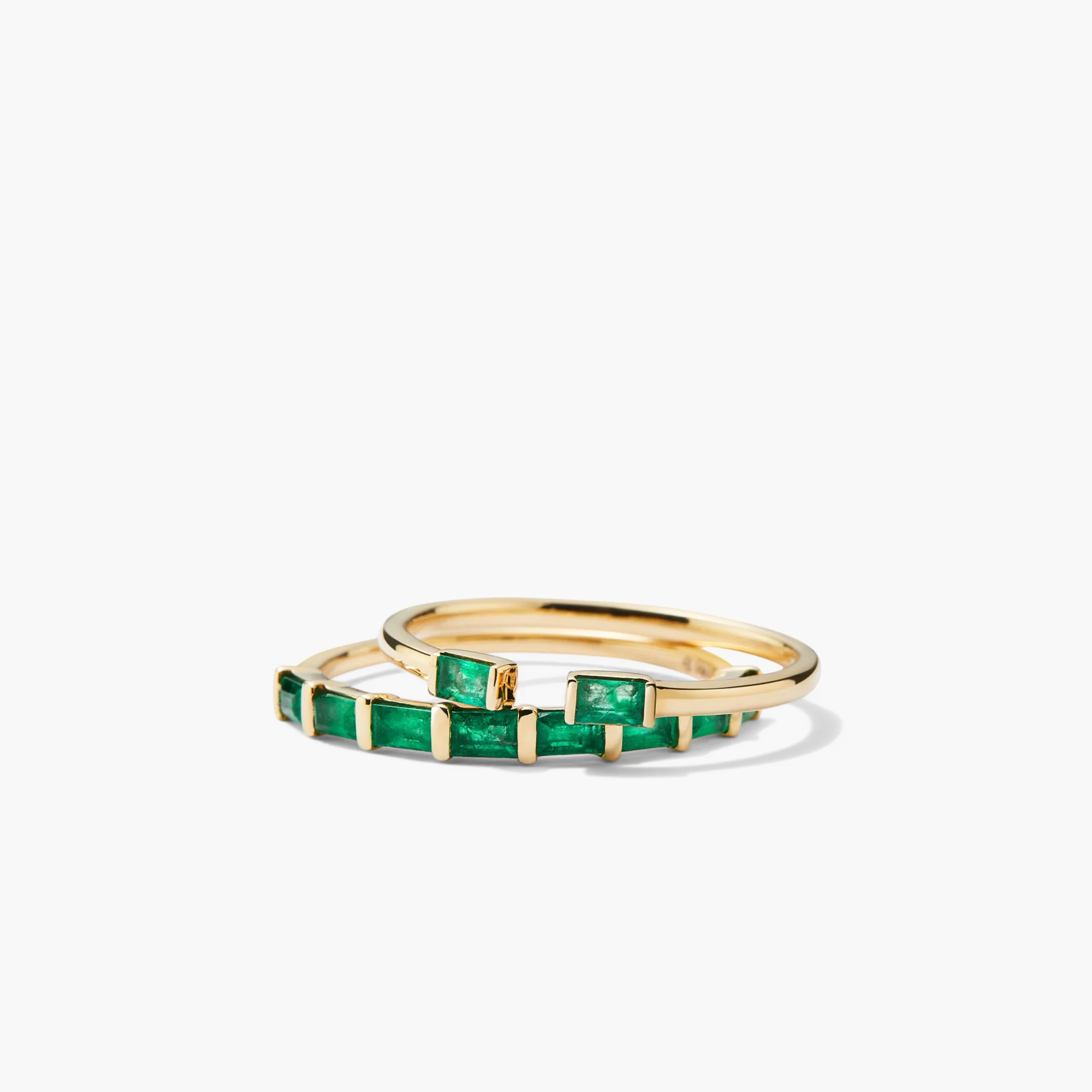 Baguette Emerald Open Ring - Image 5