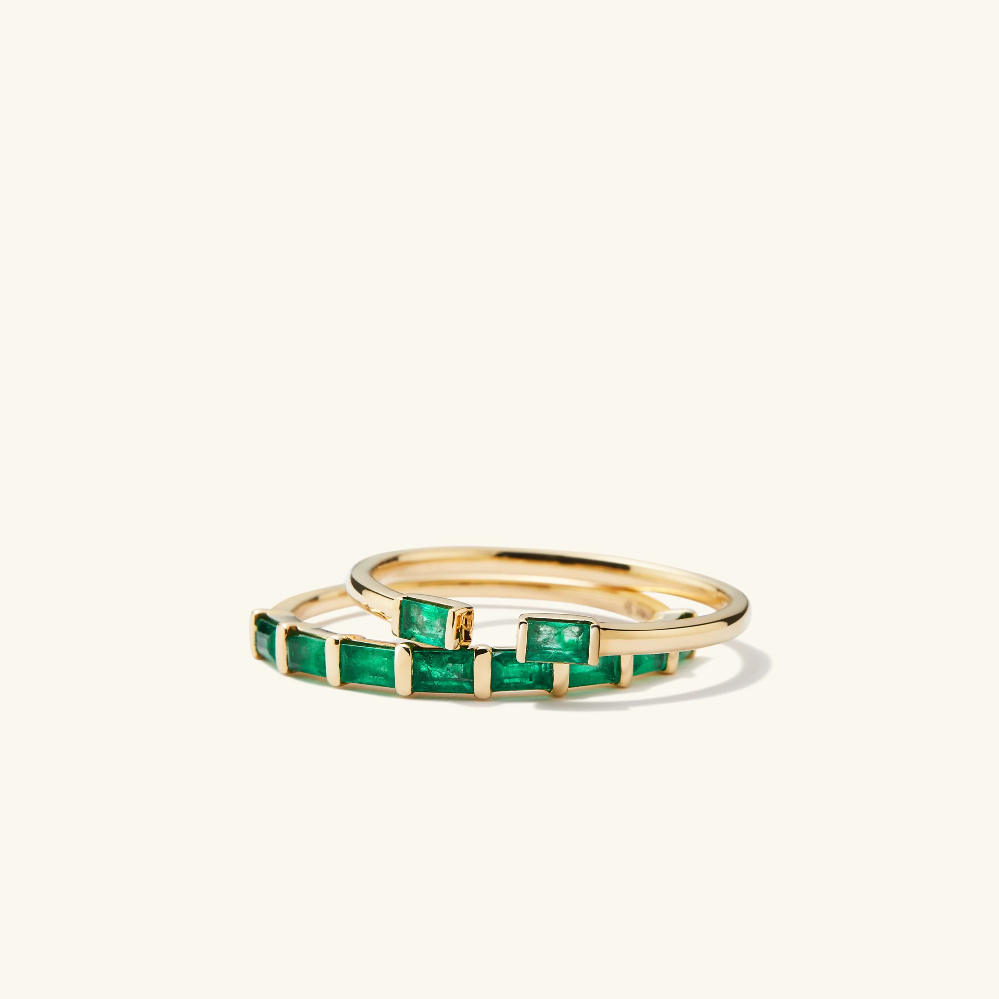Baguette Emerald Open Ring - Image 8