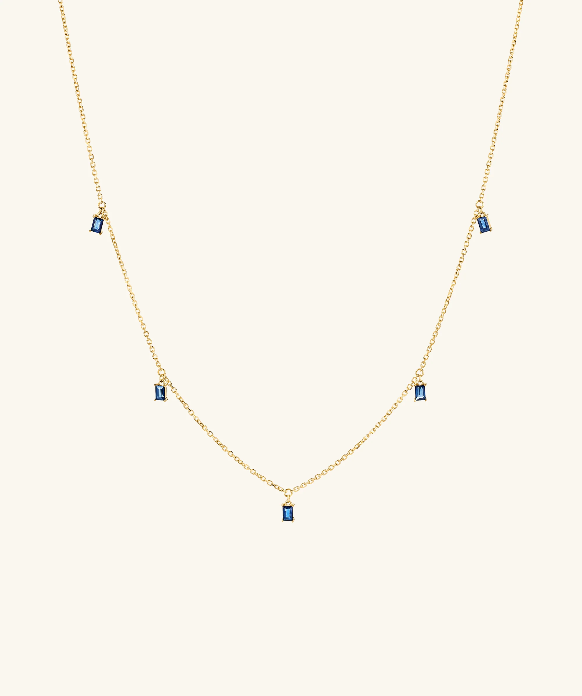 Baguette Gemstone Station Necklace - Image 12