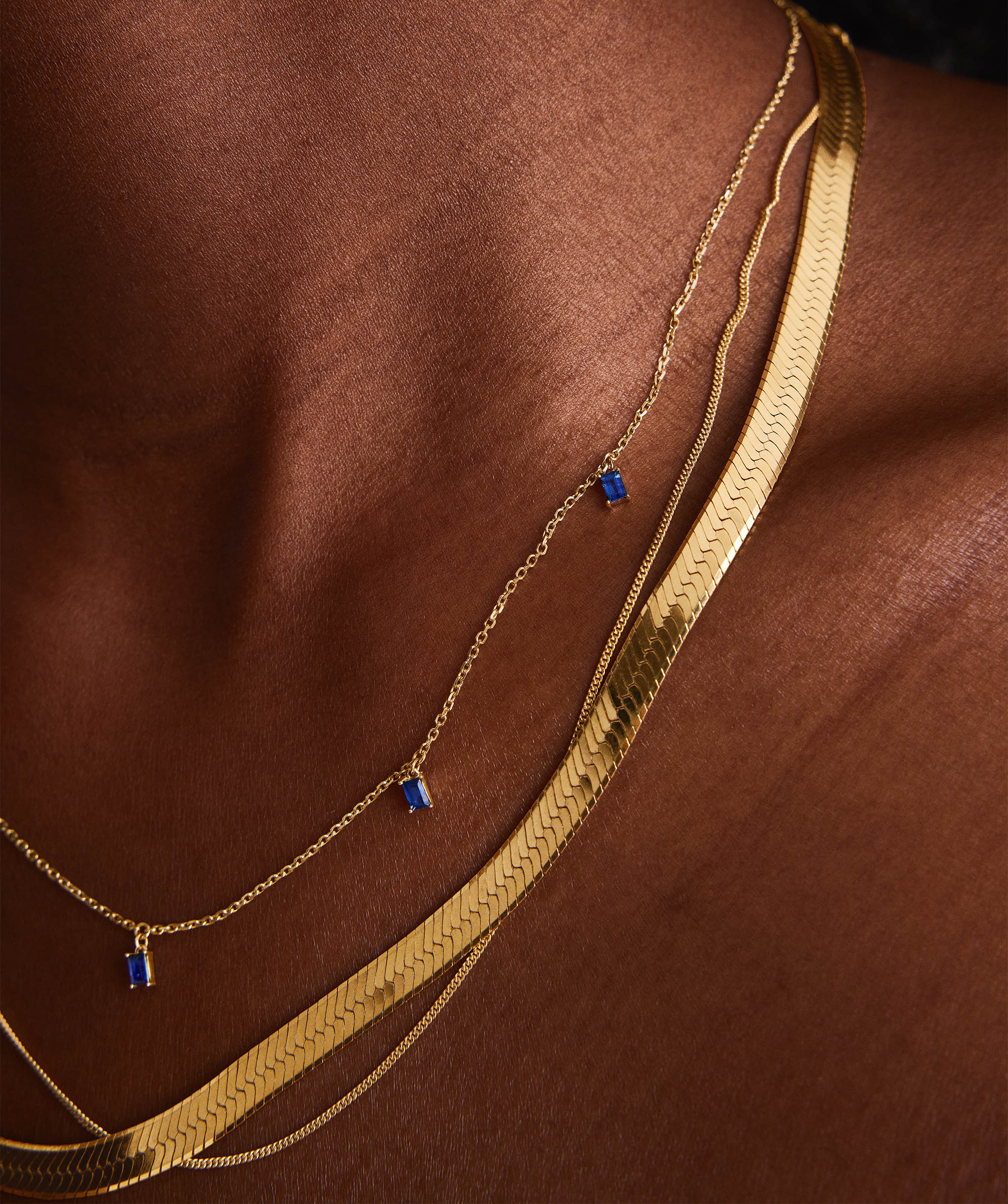 Baguette Gemstone Station Necklace - Image 14