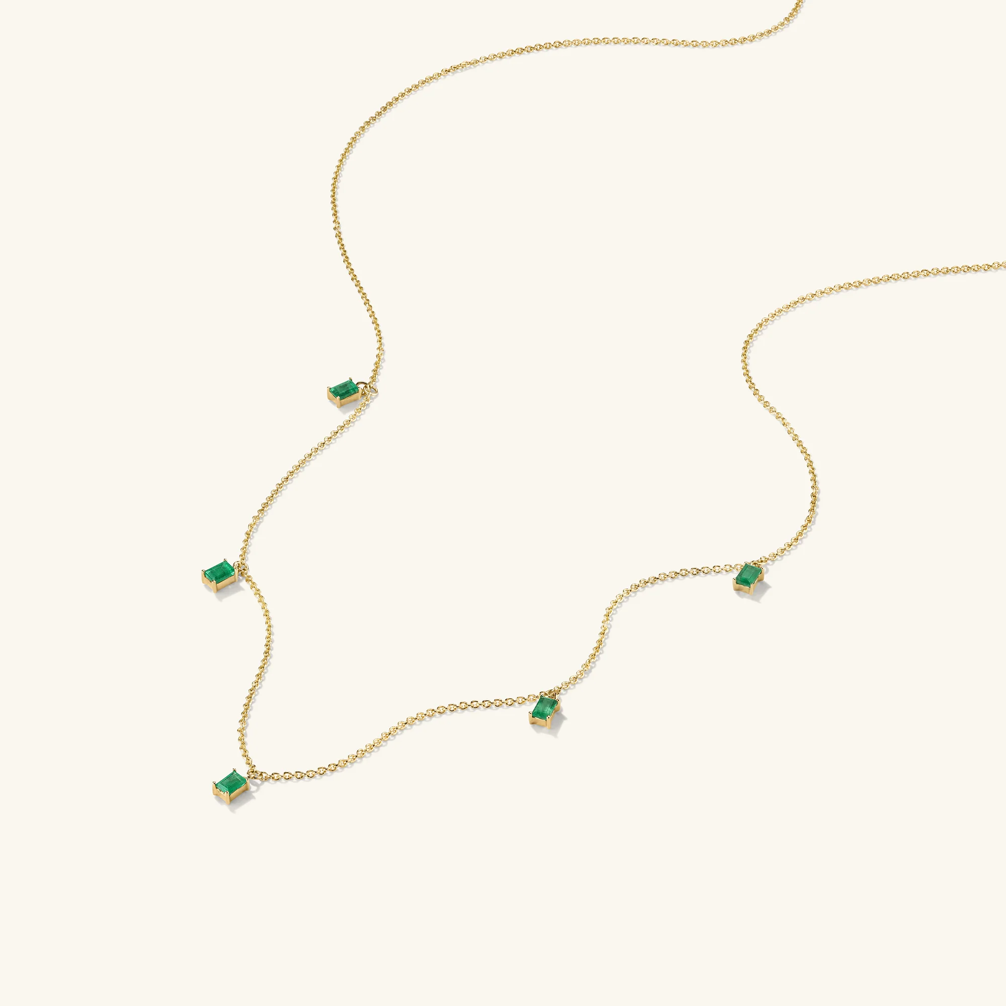 Baguette Gemstone Station Necklace - Image 8