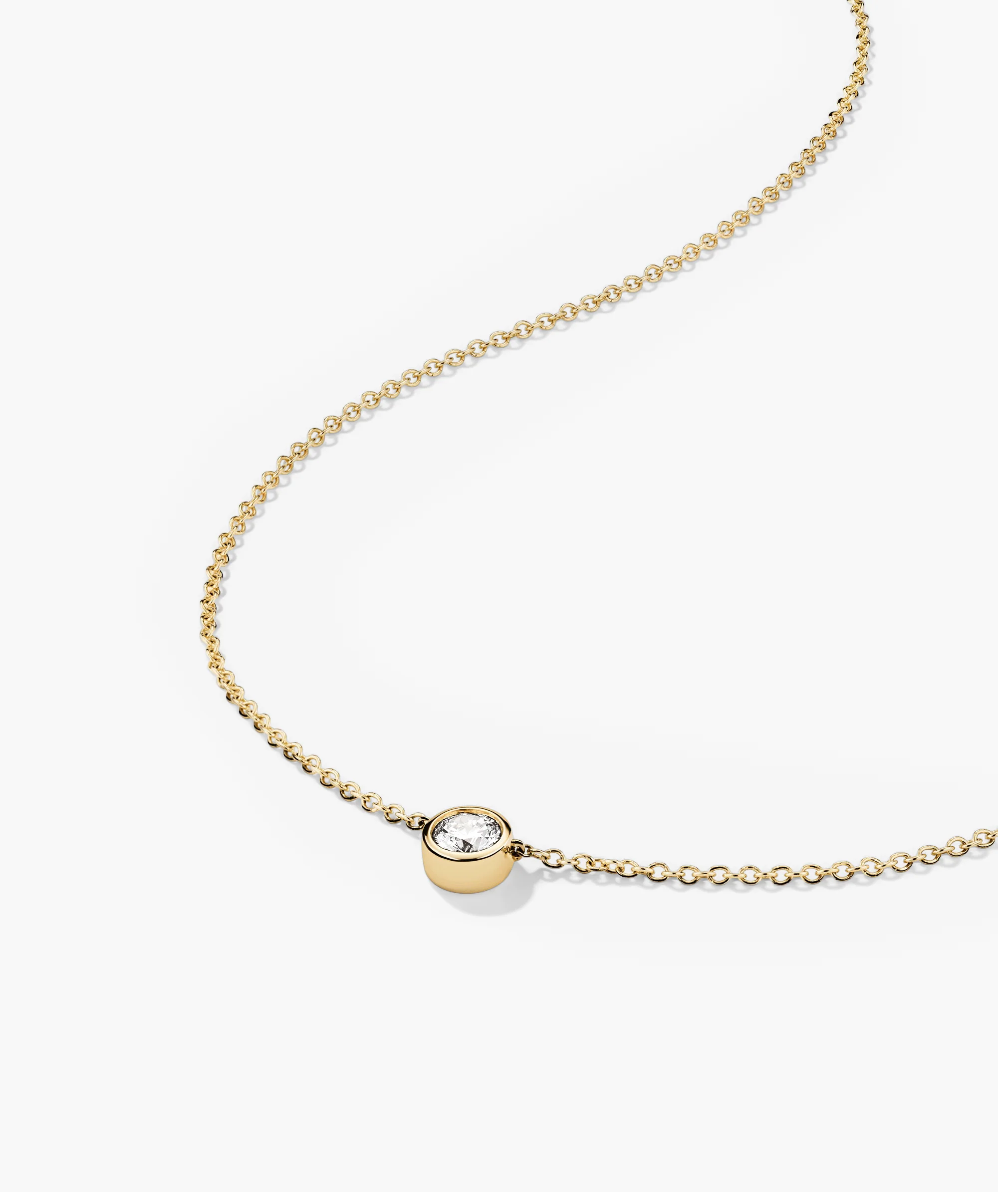 Bezel Lab Grown Diamond Necklace 0.25 ct - Image 12