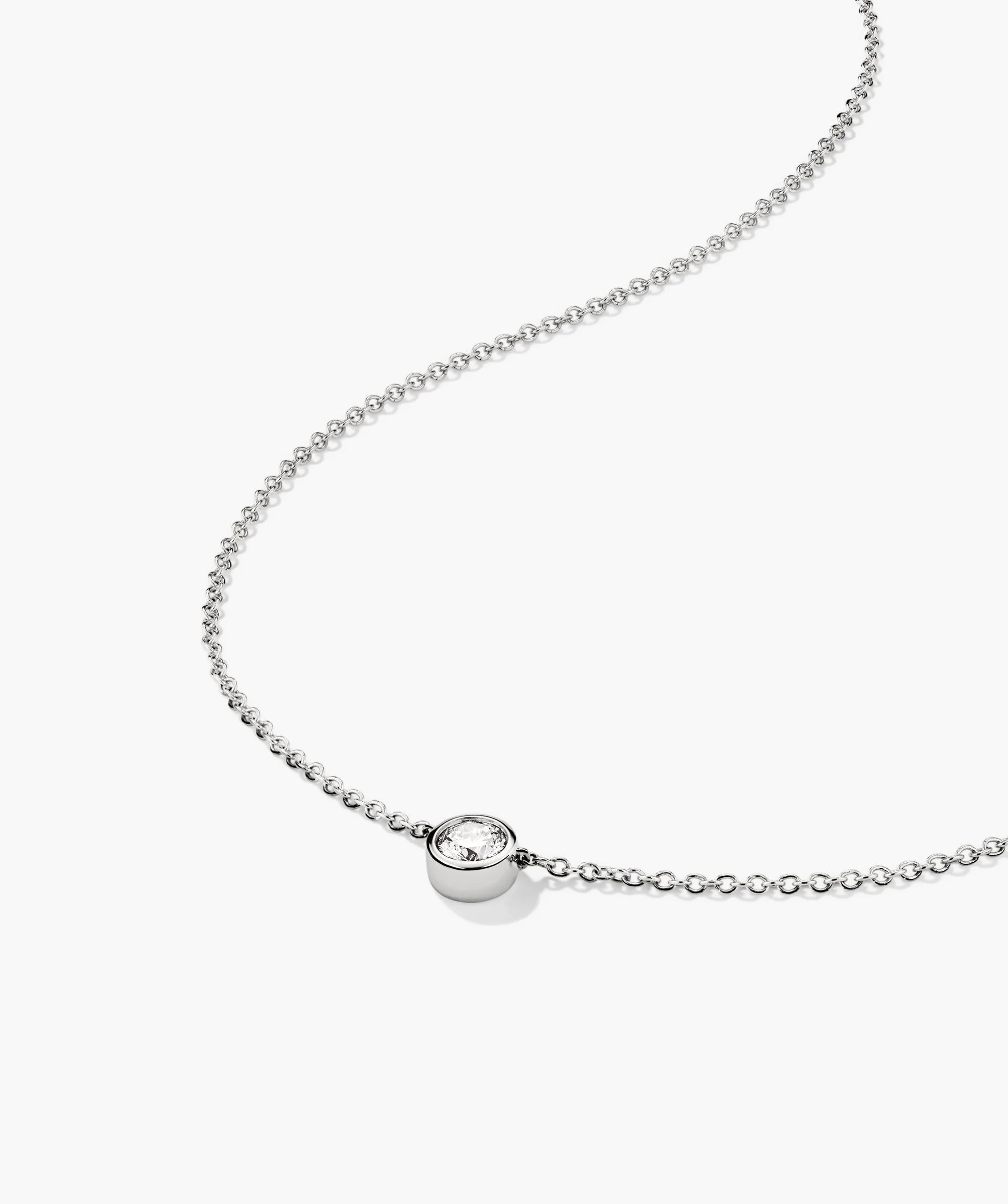 Bezel Lab Grown Diamond Necklace 0.5 ct - Image 14