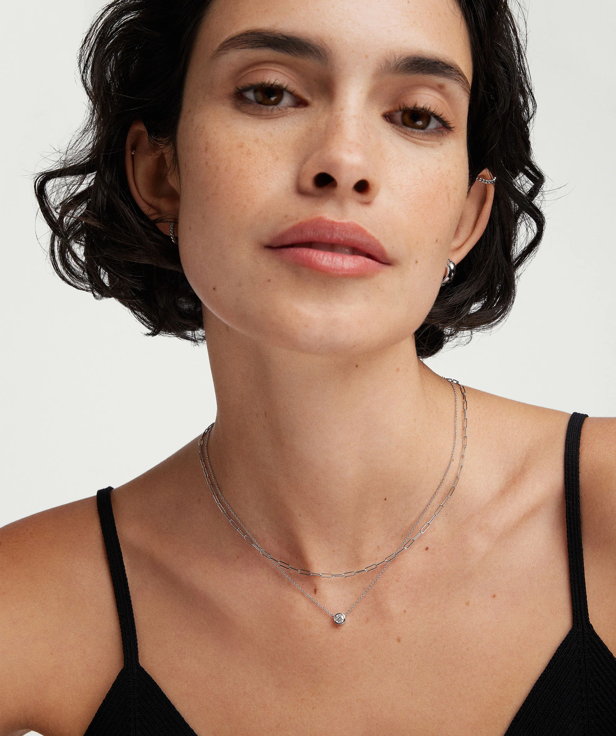 Bezel Lab Grown Diamond Necklace 0.25 ct - Image 15