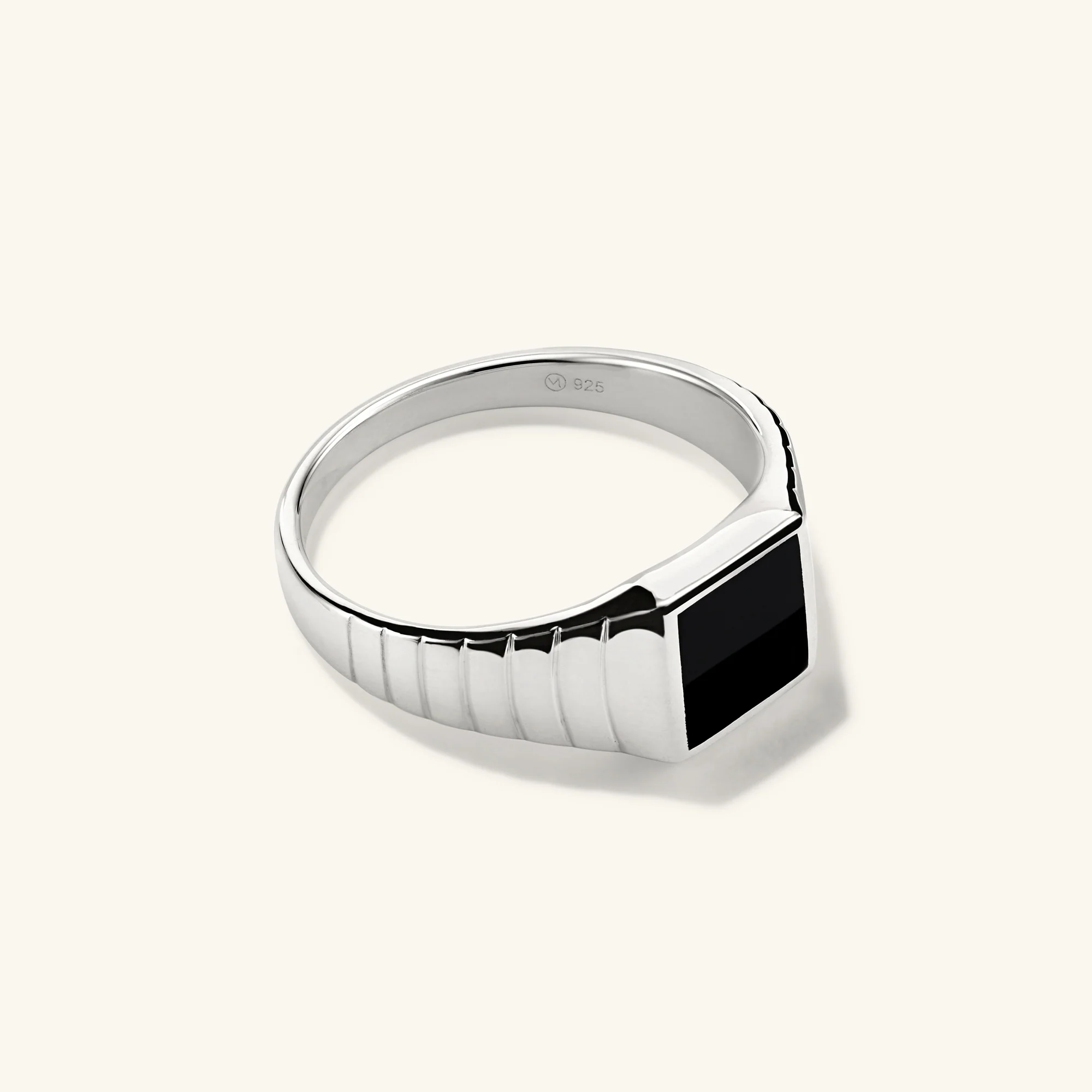 Black Onyx Square Signet Ring - Image 12