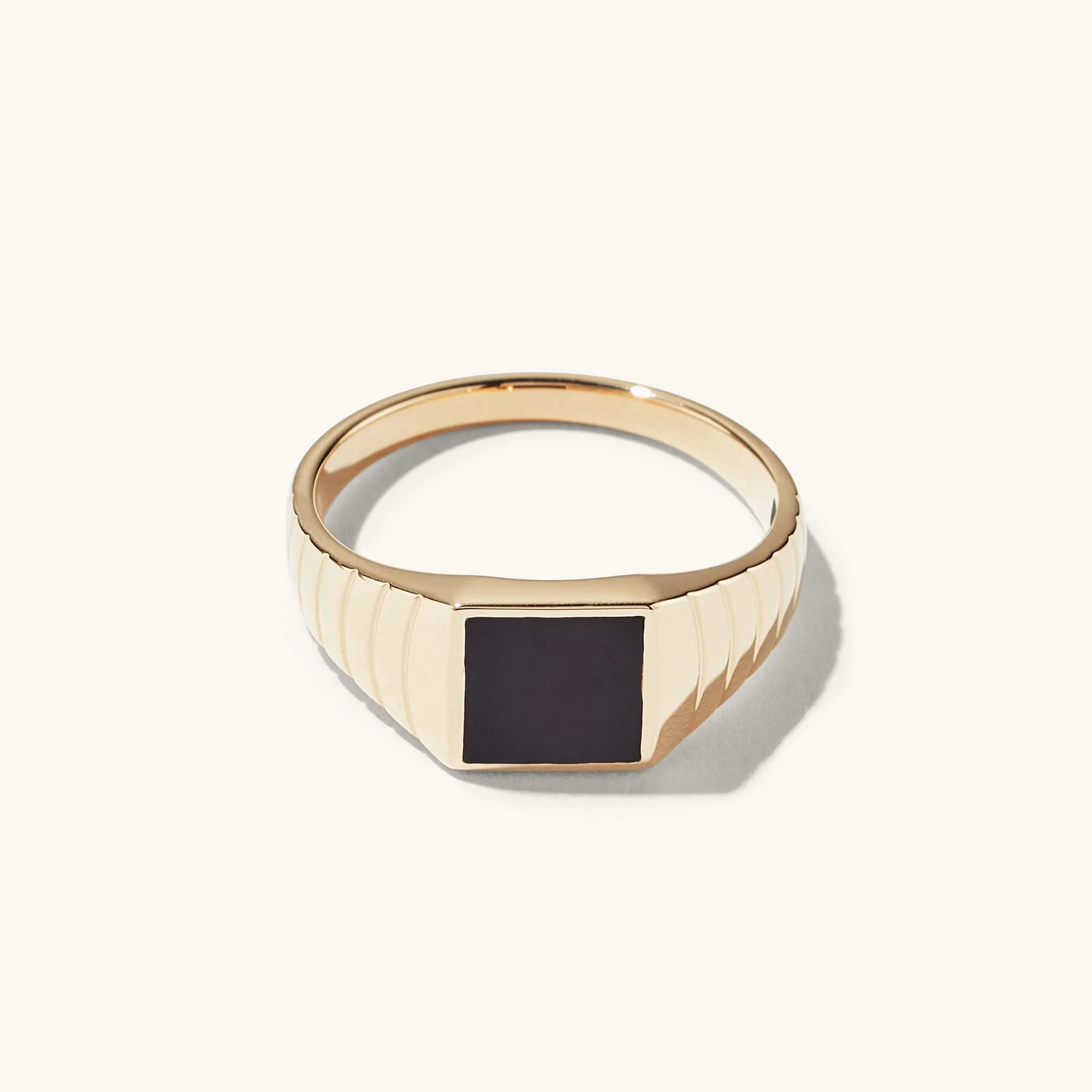 Black Onyx Square Signet Ring - Image 8
