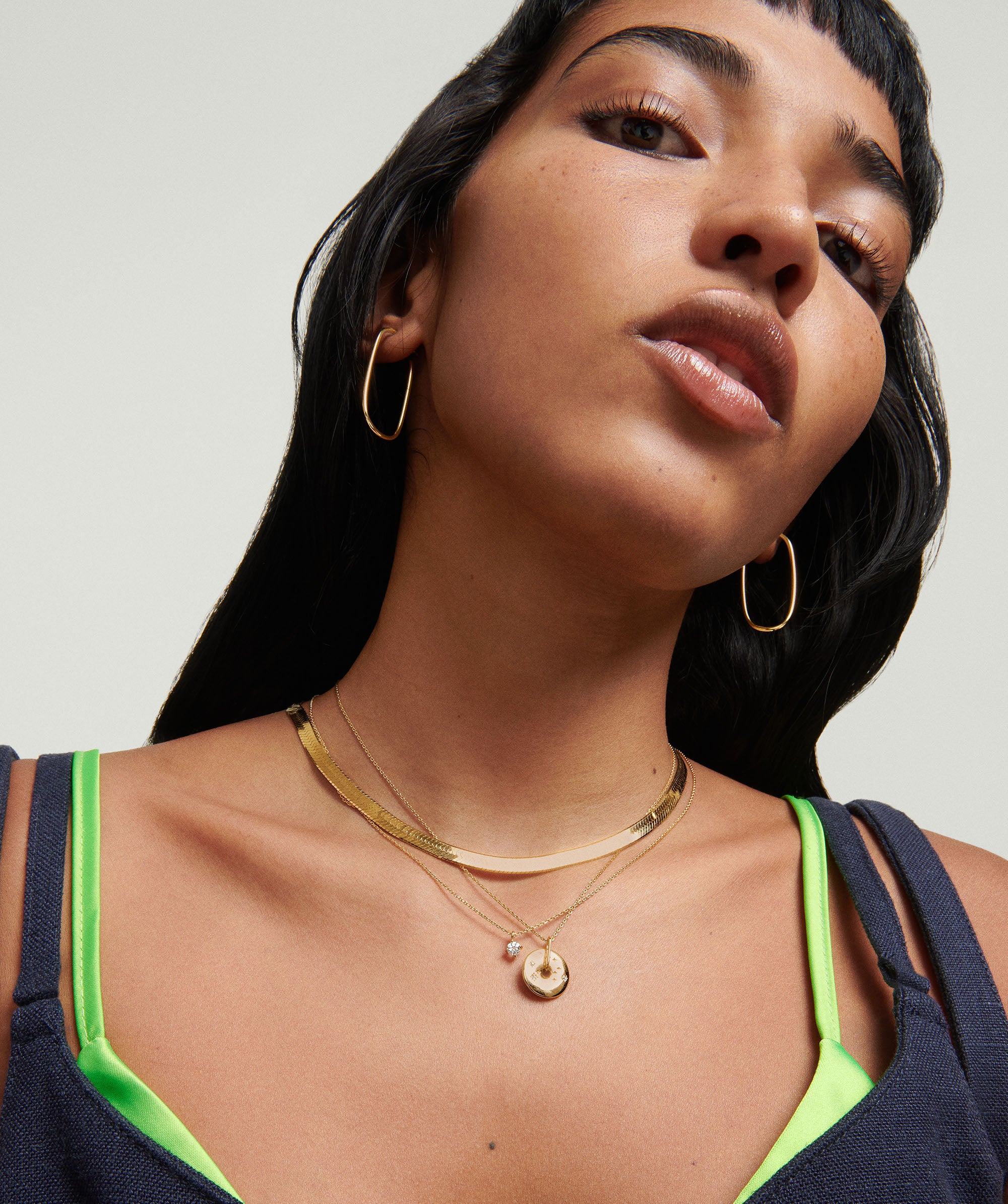 Bold Herringbone Chain Necklace - Image 3