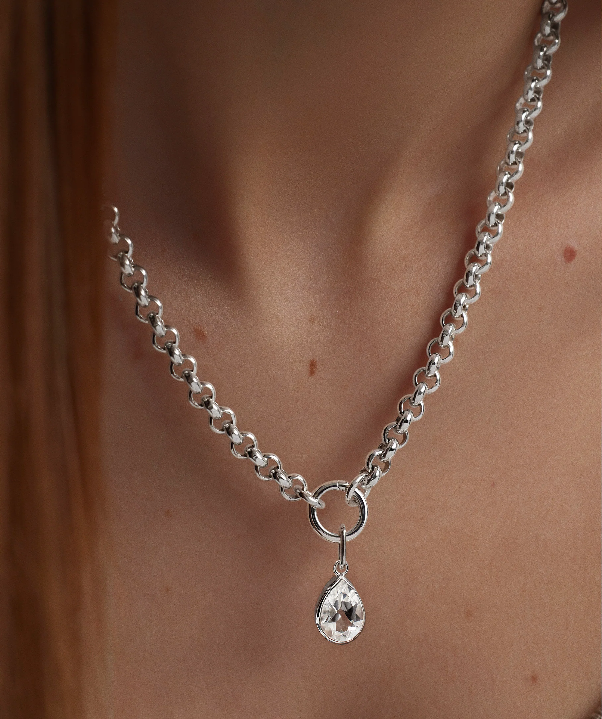Bold Rolo Chain Charm Necklace - Image 3
