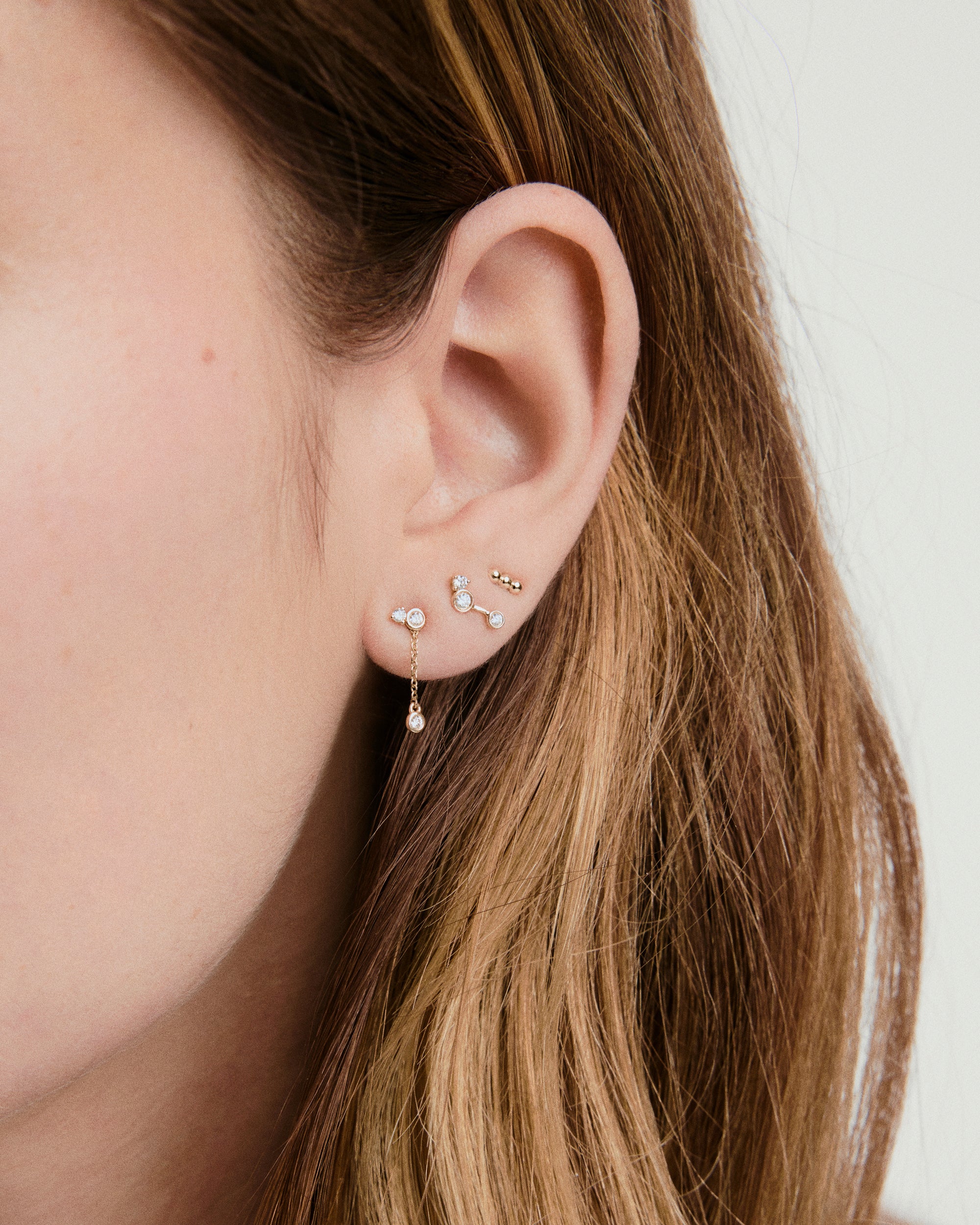 Single Celeste Lab Grown Diamond Chain Stud - Image 3