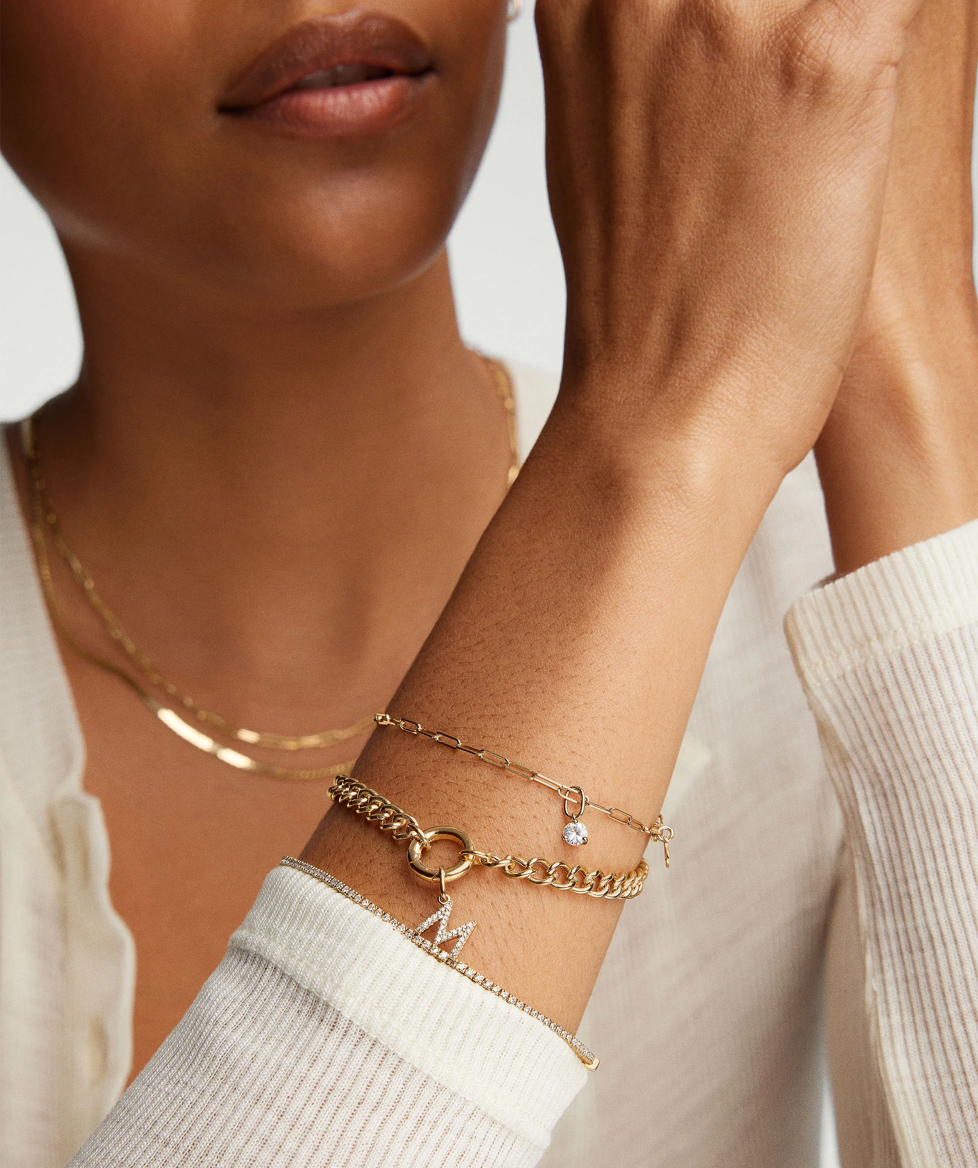 Curb Chain Charm Bracelet - Image 4