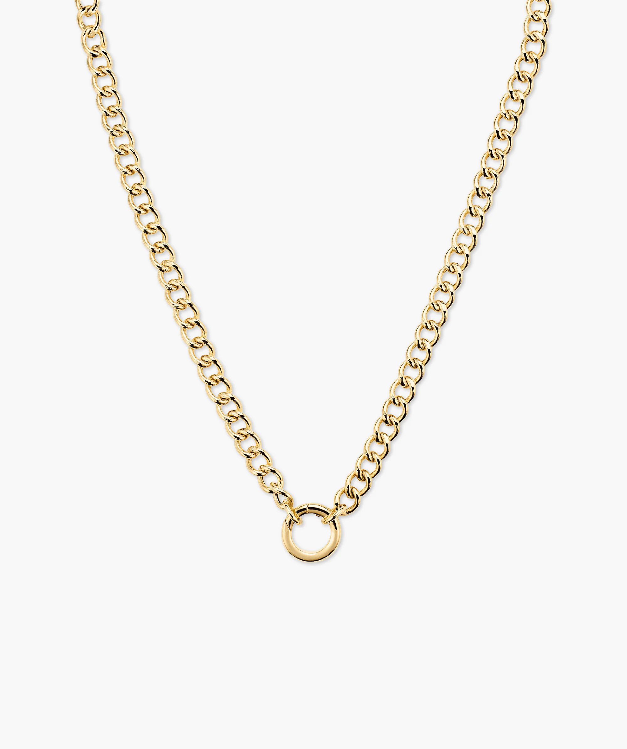 Curb Chain Charm Necklace