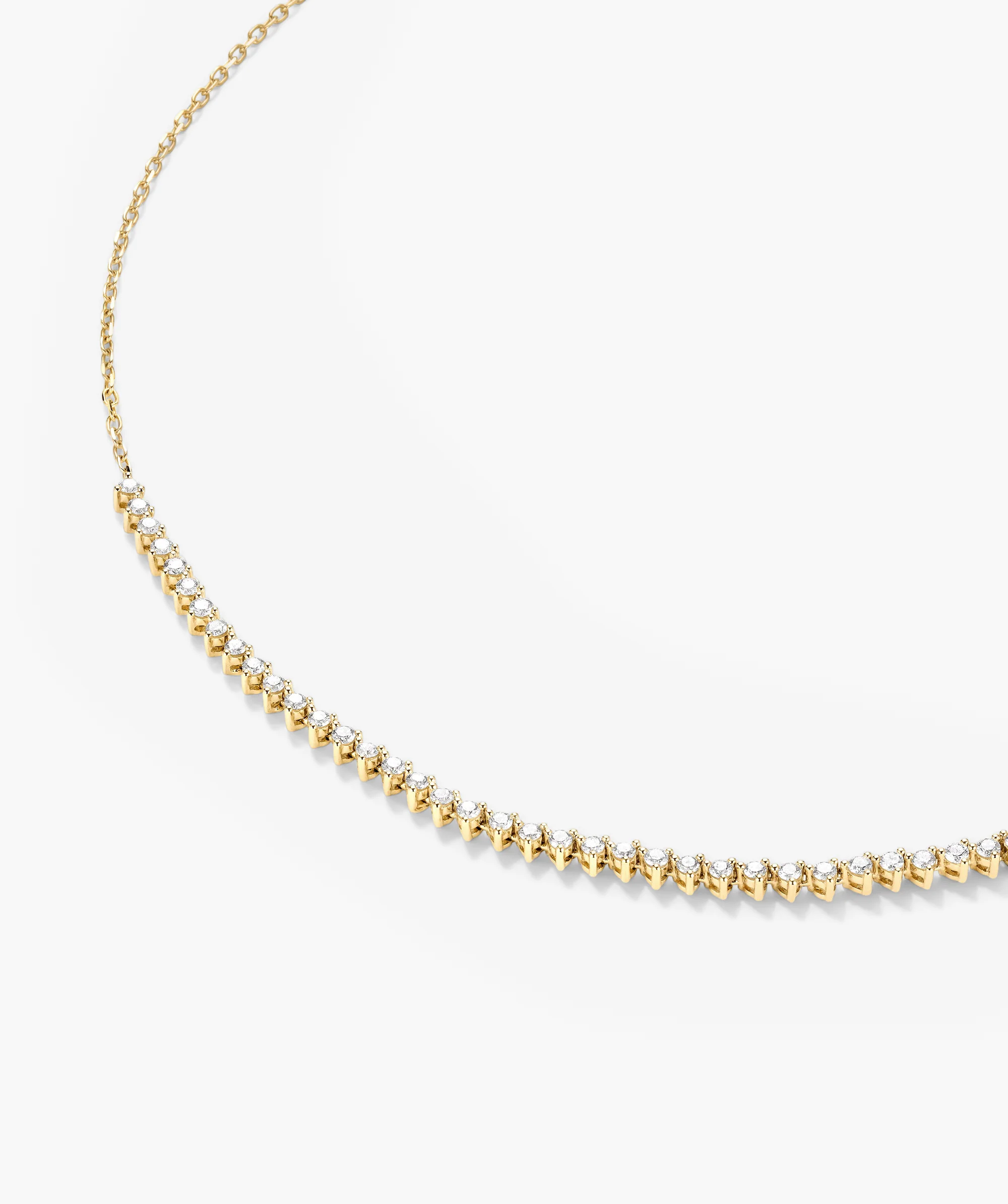 Diamond Half Tennis Necklace - Image 4