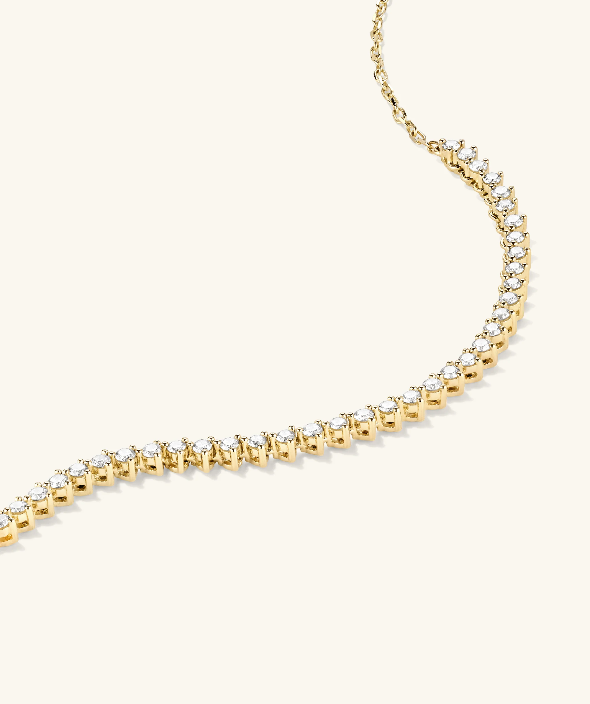 Diamond Half Tennis Necklace - Image 8
