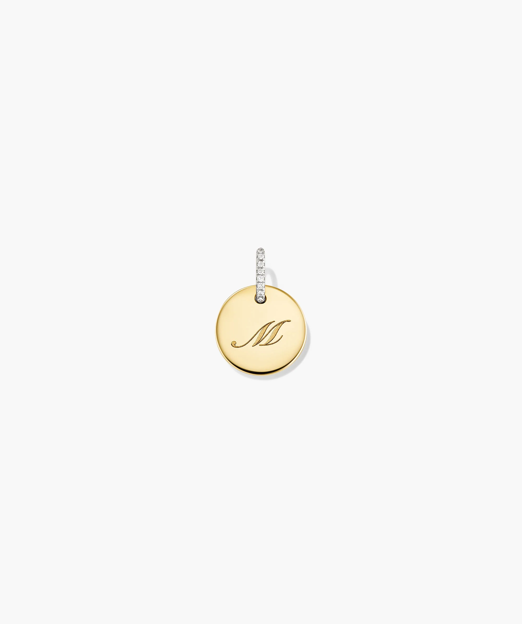 Disc Pavé Diamond Engravable Charm - Image 11