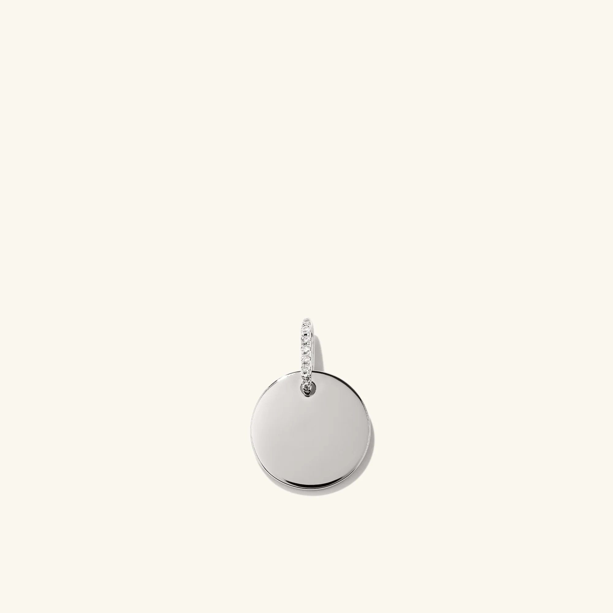 Disc Pavé Diamond Engravable Charm - Image 13