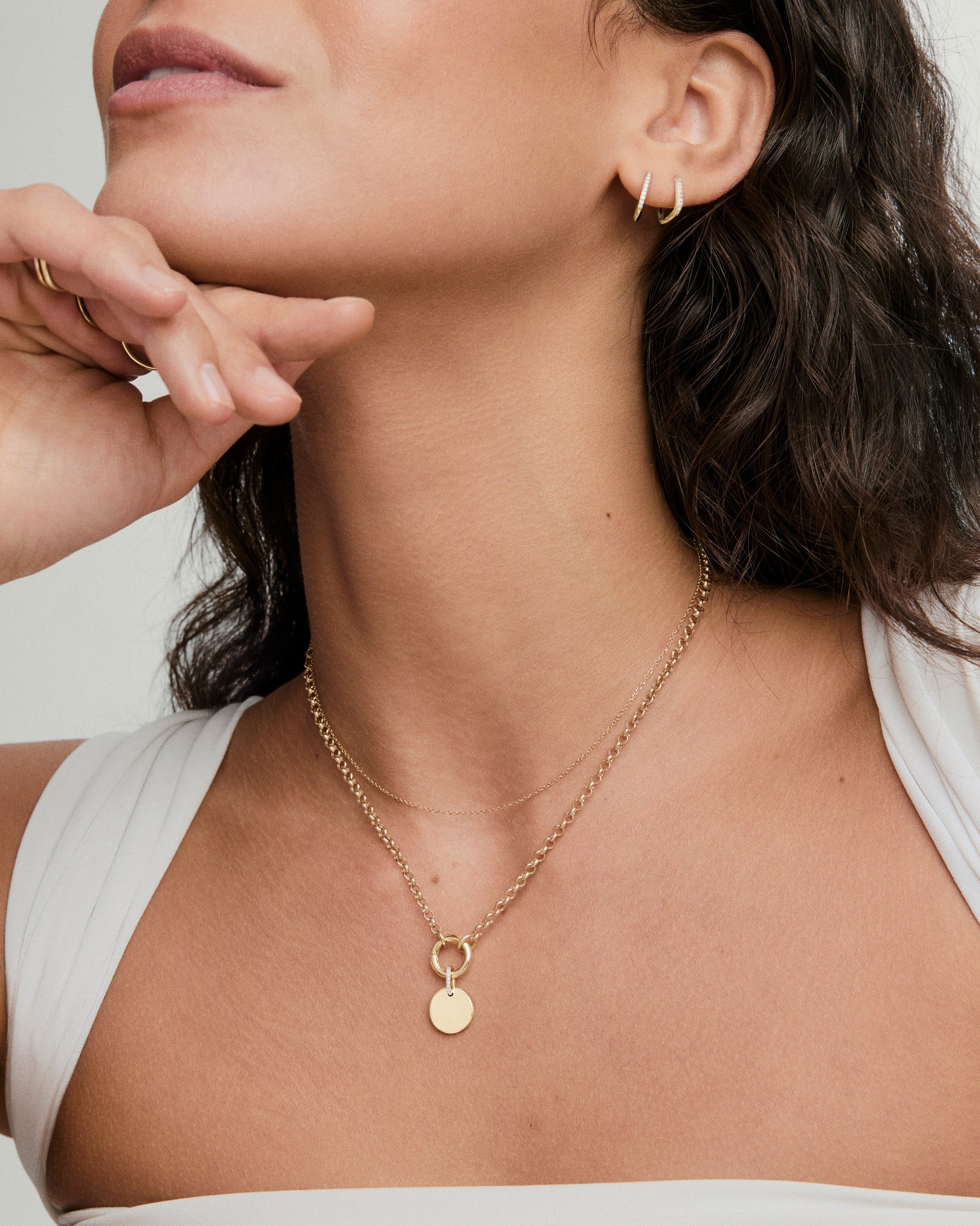 Disc Pavé Diamond Engravable Charm - Image 19