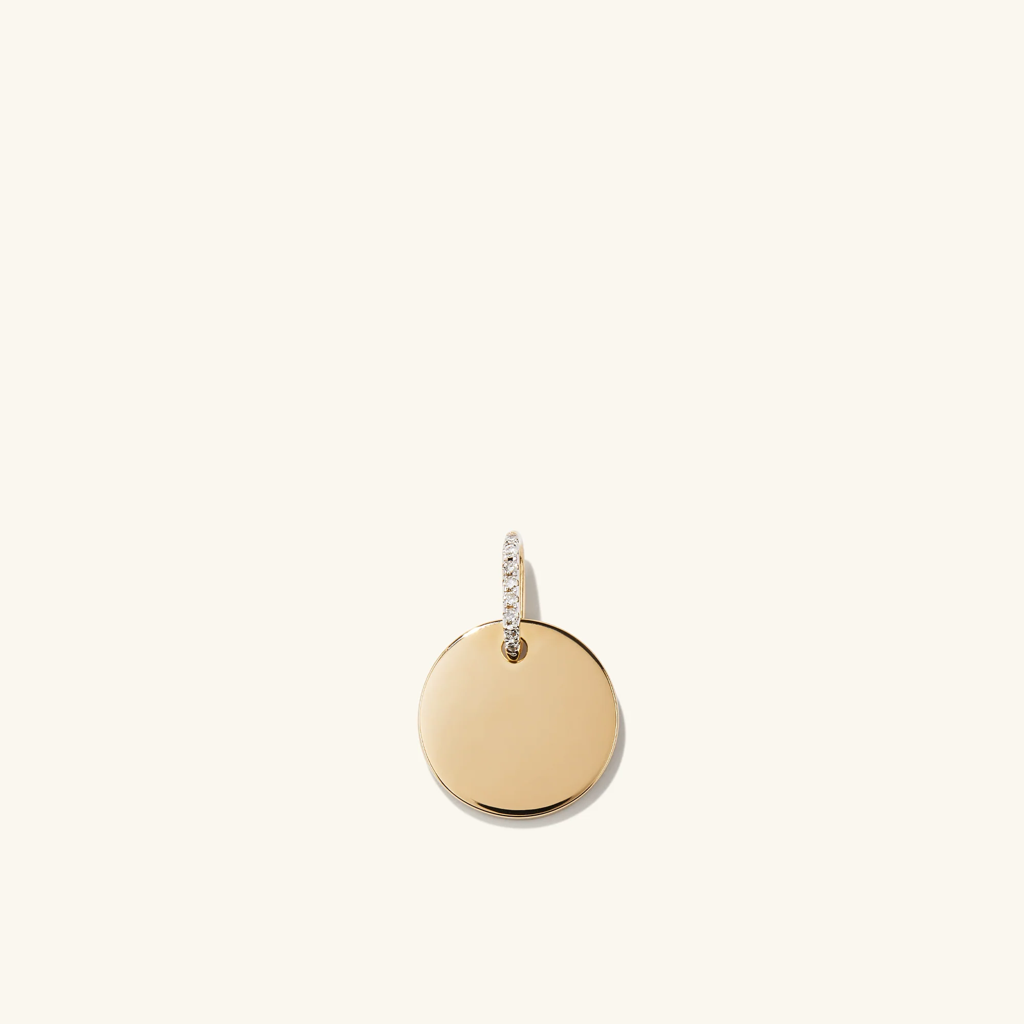 Disc Pavé Diamond Engravable Charm - Image 2