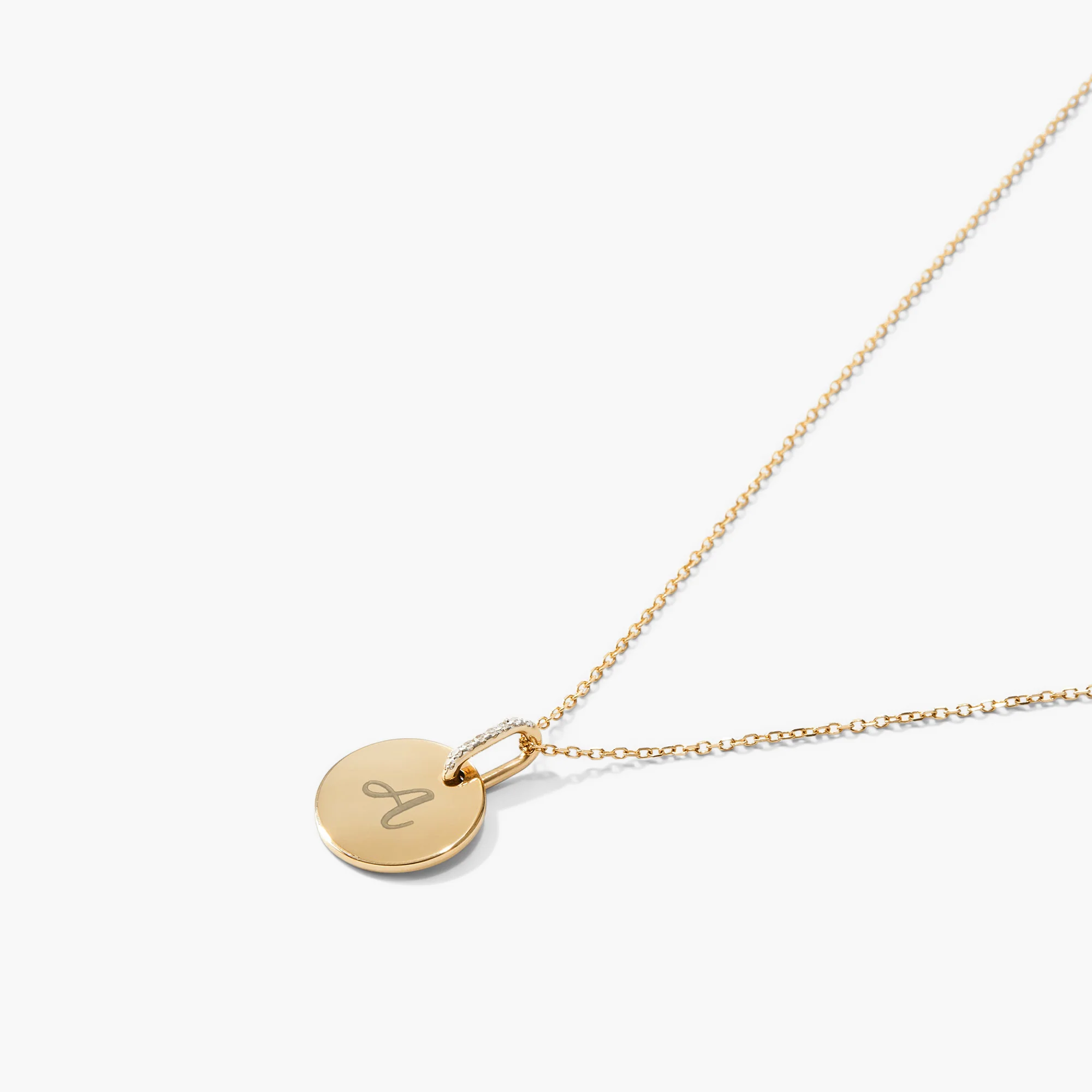 Disc Pavé Diamond Engravable Charm - Image 4