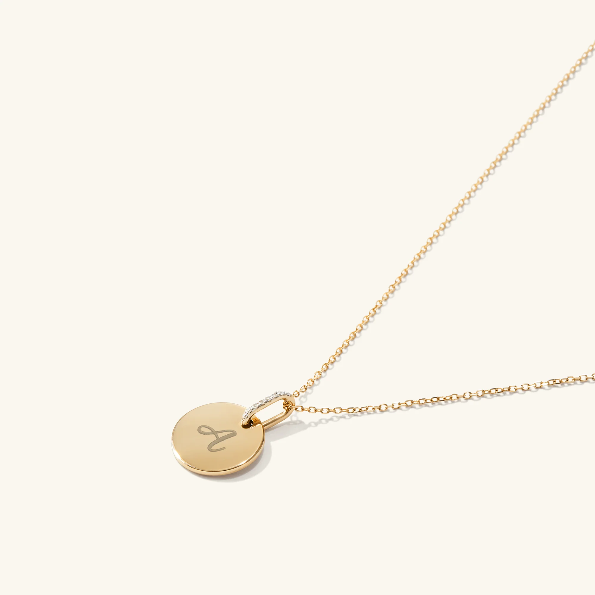 Disc Pavé Diamond Engravable Charm - Image 8