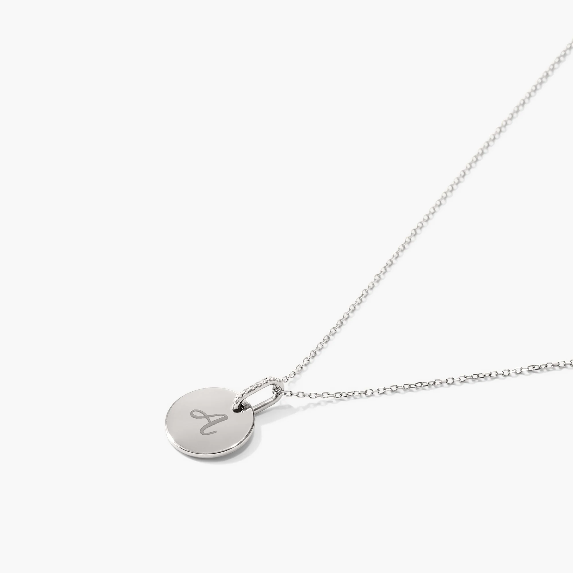 Disc Pavé Diamond Engravable Charm - Image 9