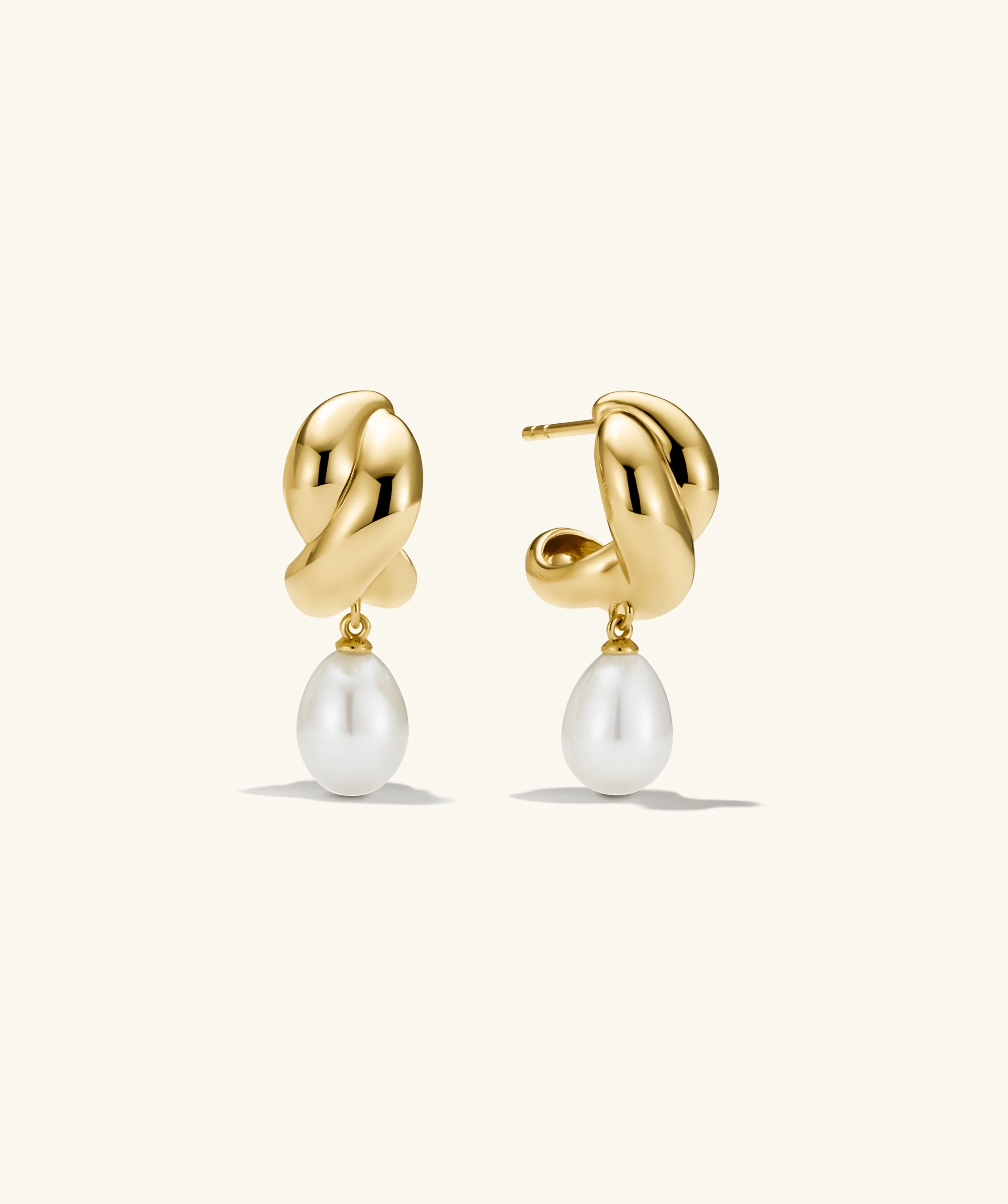 Dôme Brioche Pearl Drop Earring - Image 2
