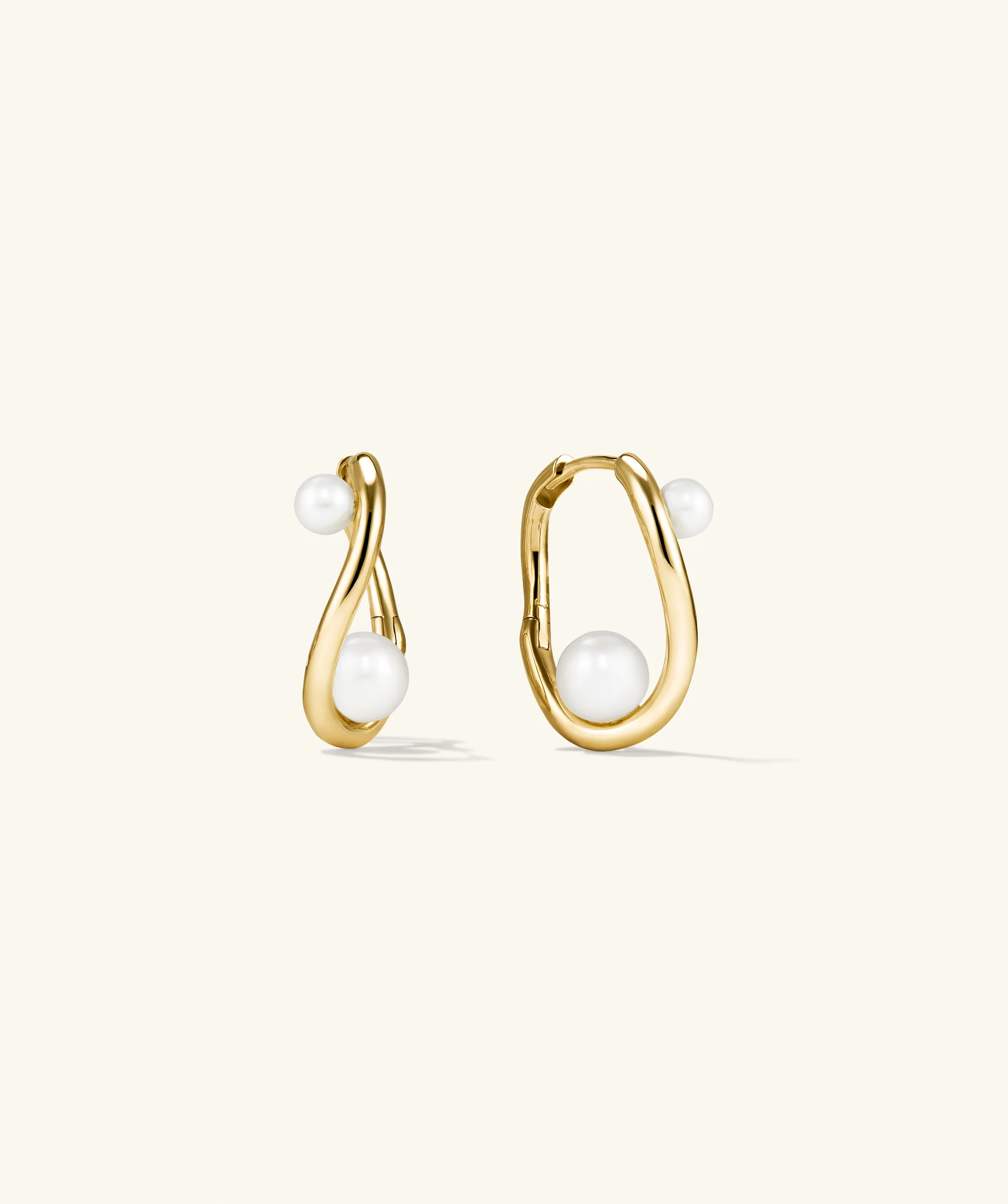 Dôme Figure Pearl Hoops - Image 2