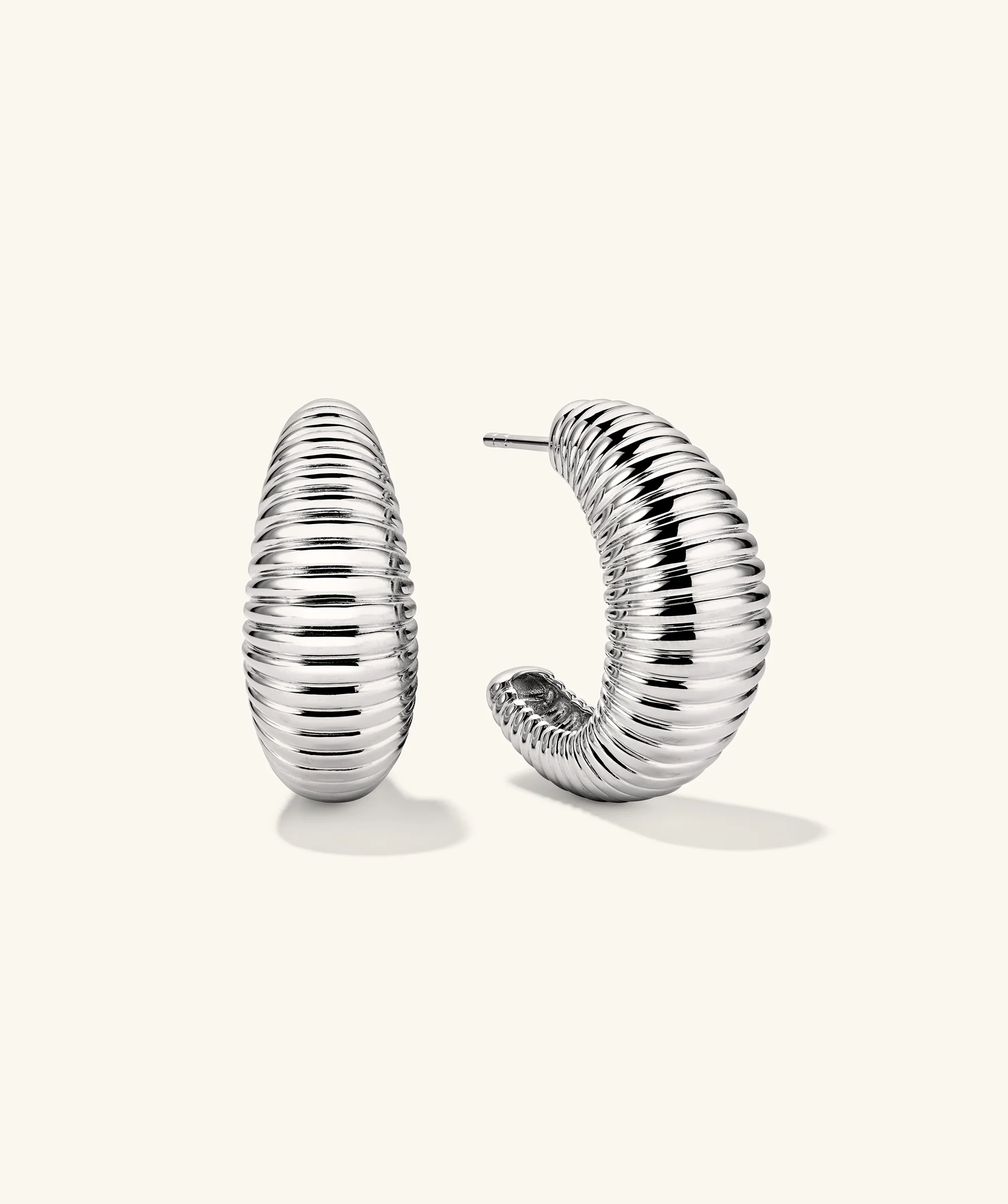 Dôme Texture Large Hoops - Image 3