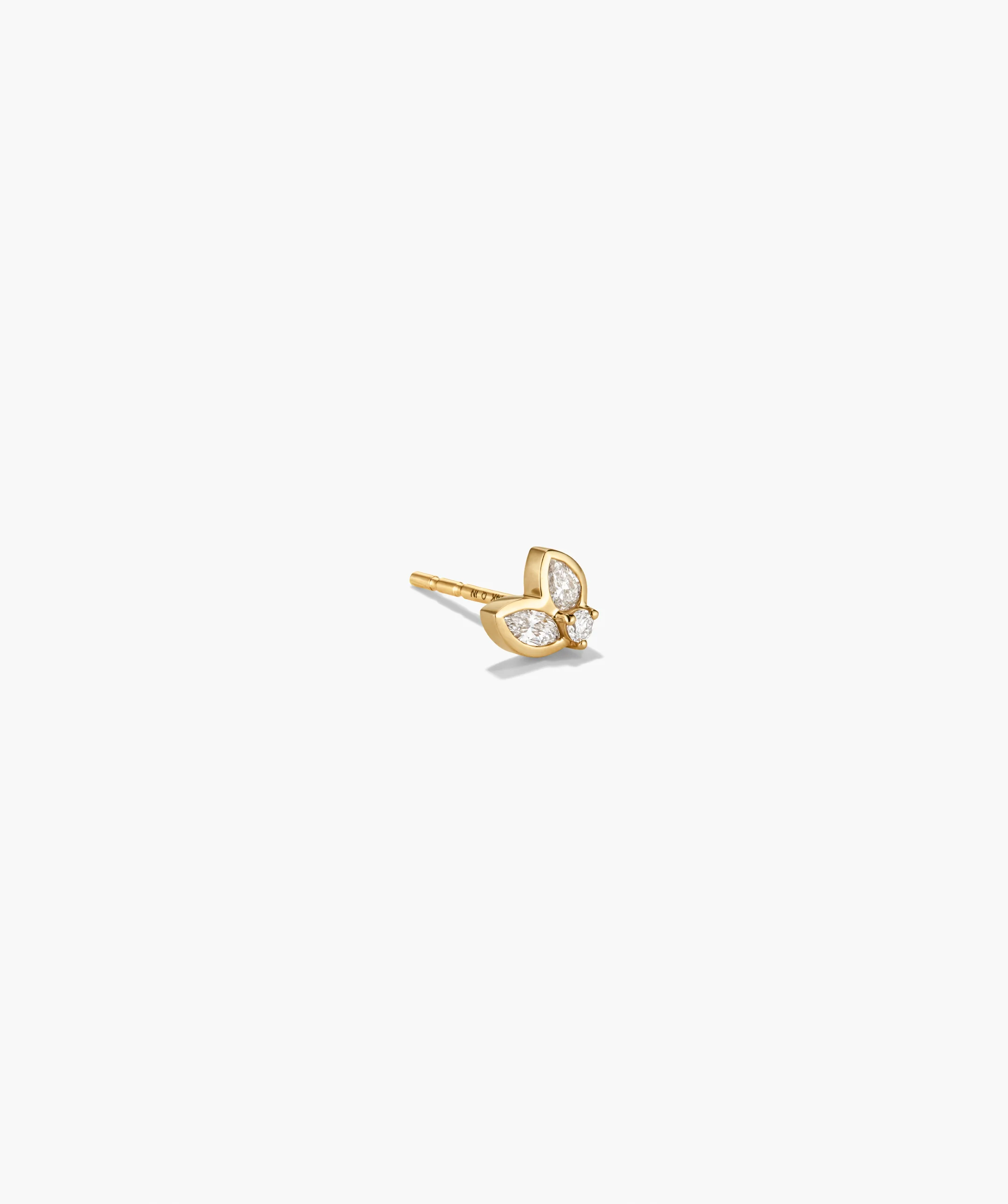 Single Lab Grown Diamond Petal Stud - Image 3