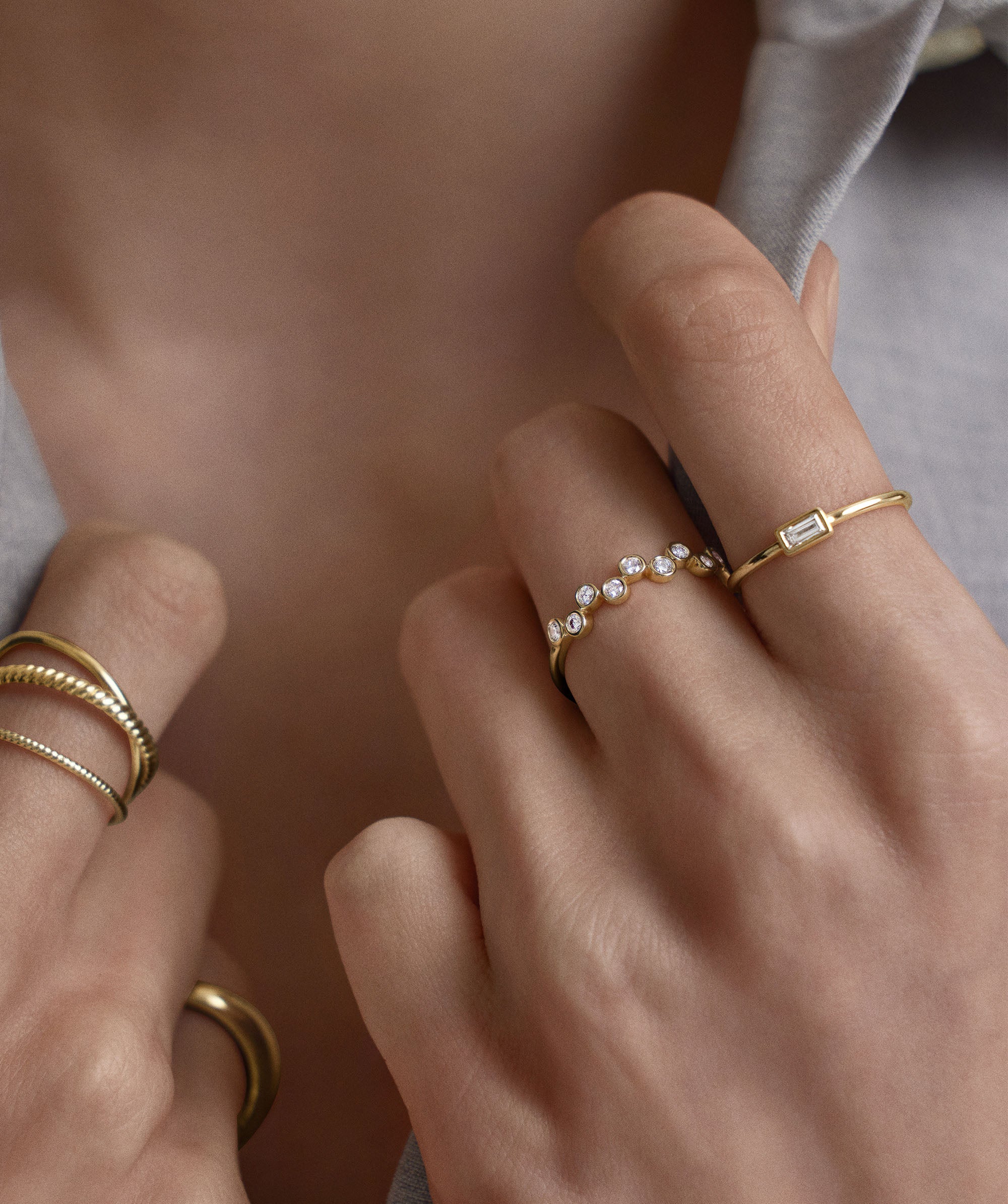 Lab Grown Diamond Baguette Stacker Ring - Image 4