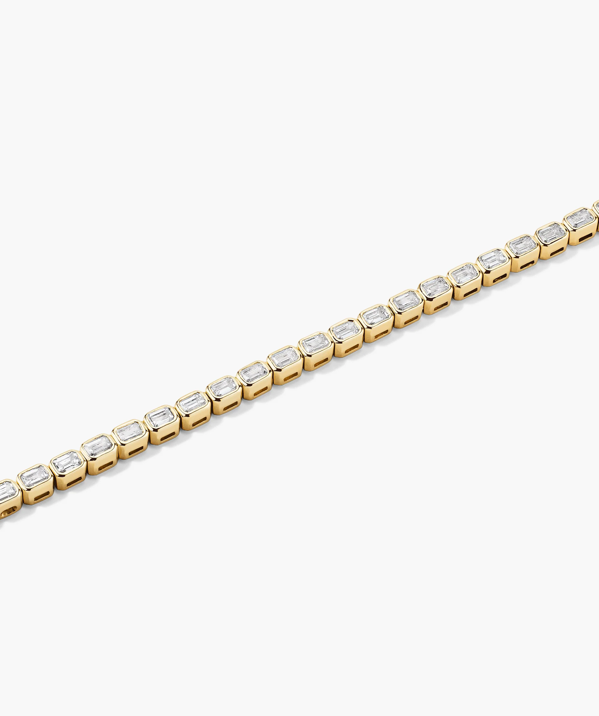 Lab Grown Diamond Emerald Cut Bezel Tennis Bracelet - Image 6