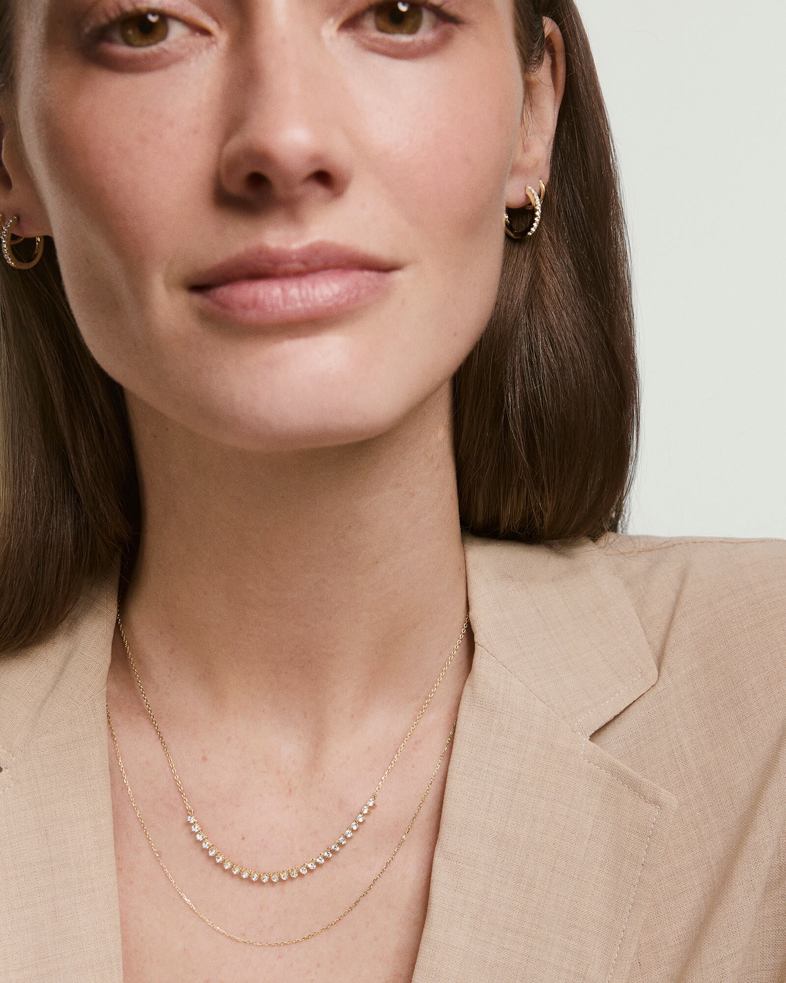Lab Grown Sapphire Half Tennis Necklace - Image 2