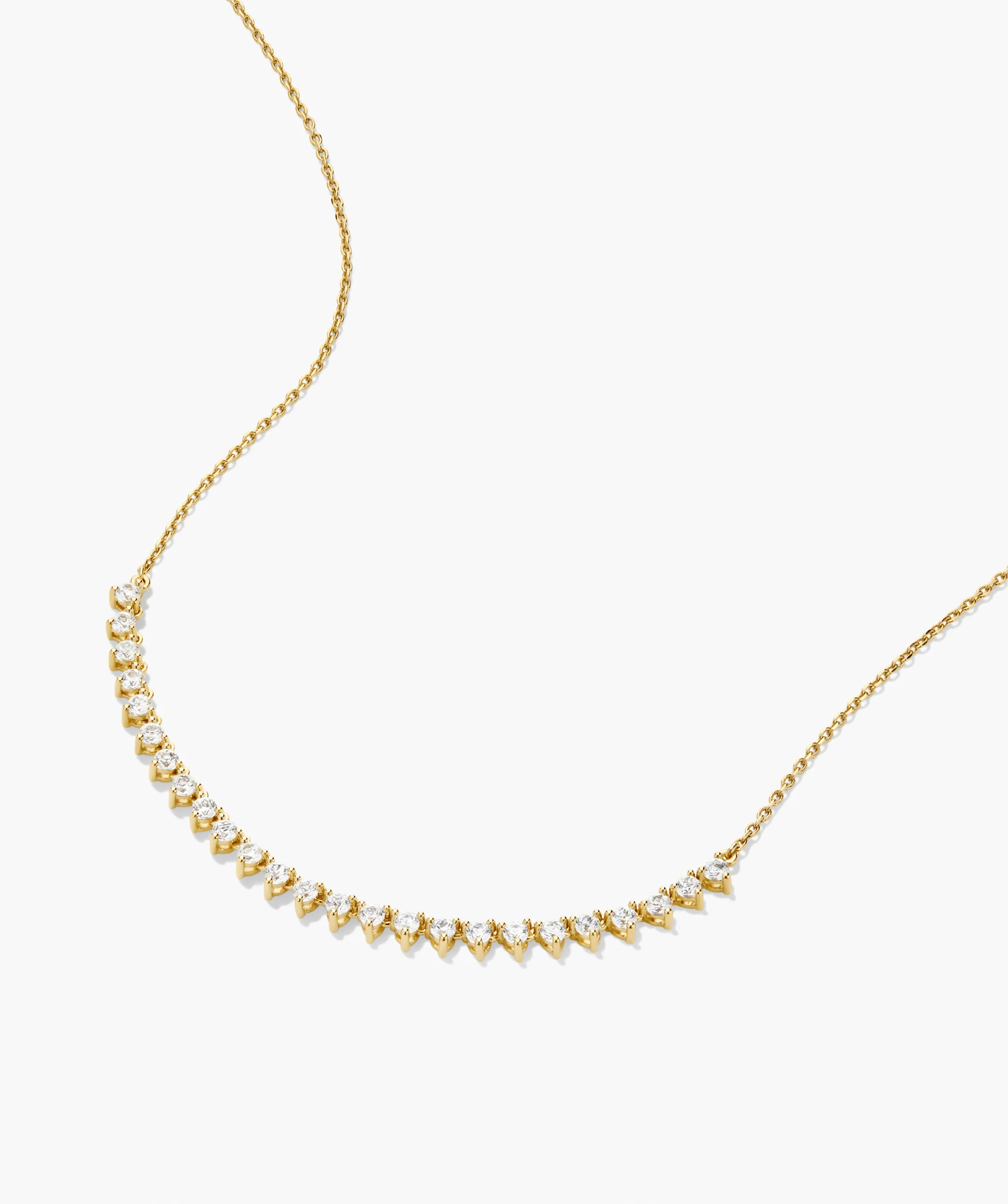 Lab Grown Sapphire Half Tennis Necklace - Image 3