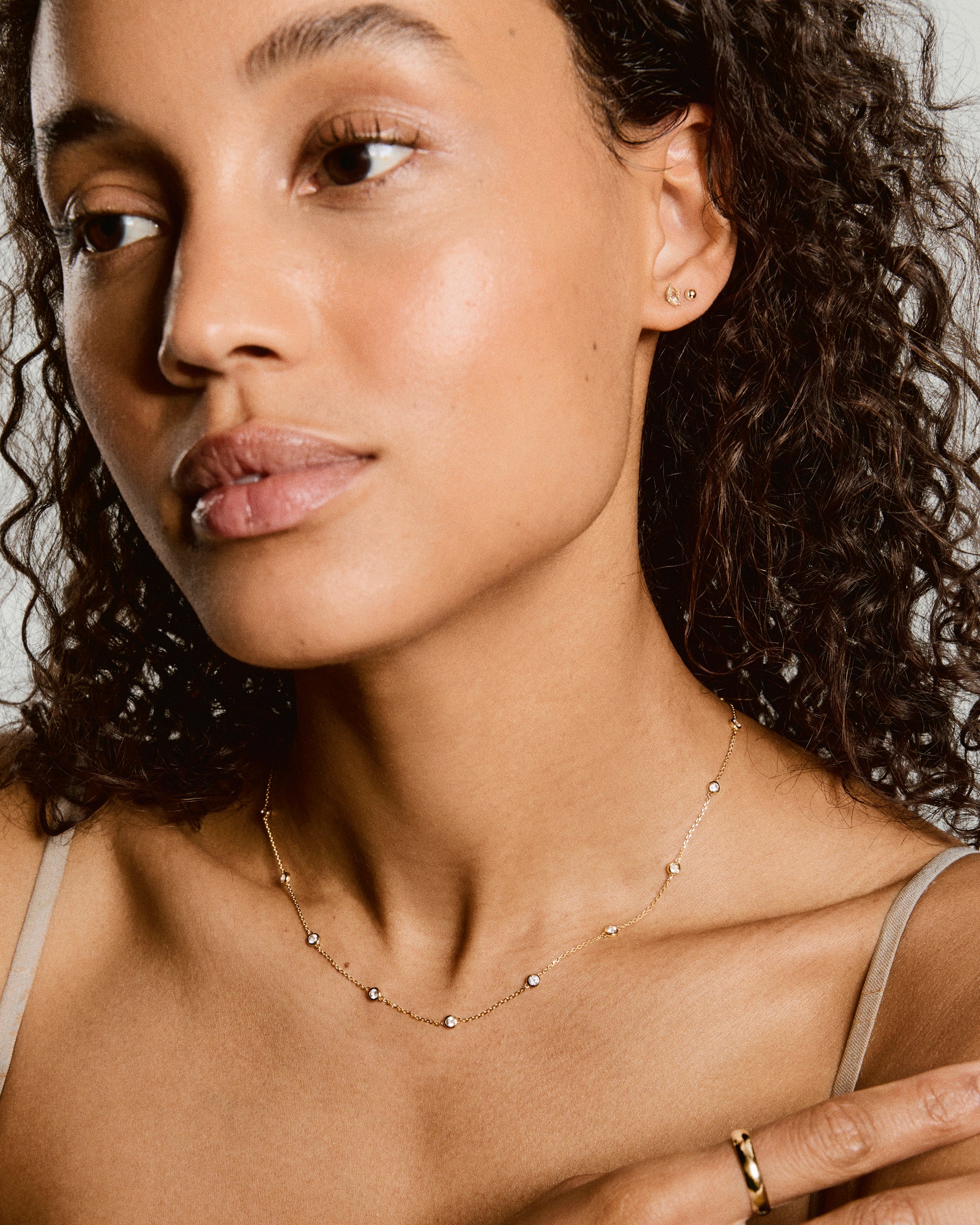 Lab Grown Sapphire Orbit Necklace - Image 2