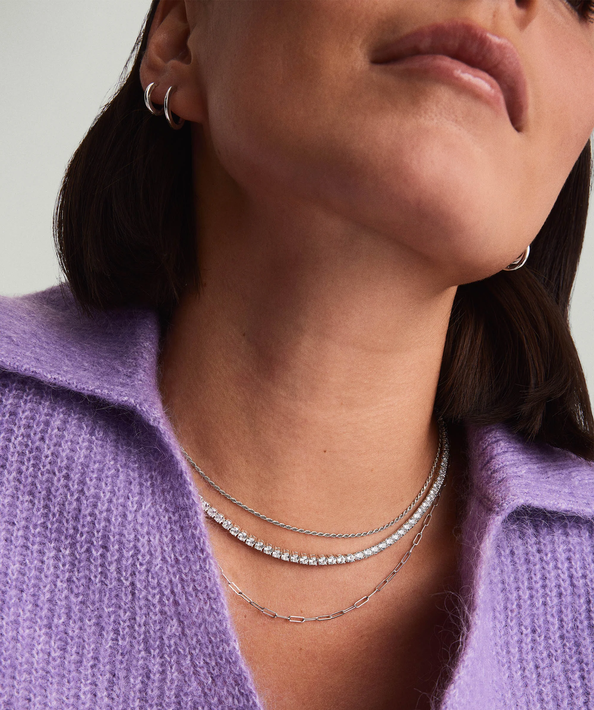 Lab Grown Sapphire Tennis Necklace - Image 7