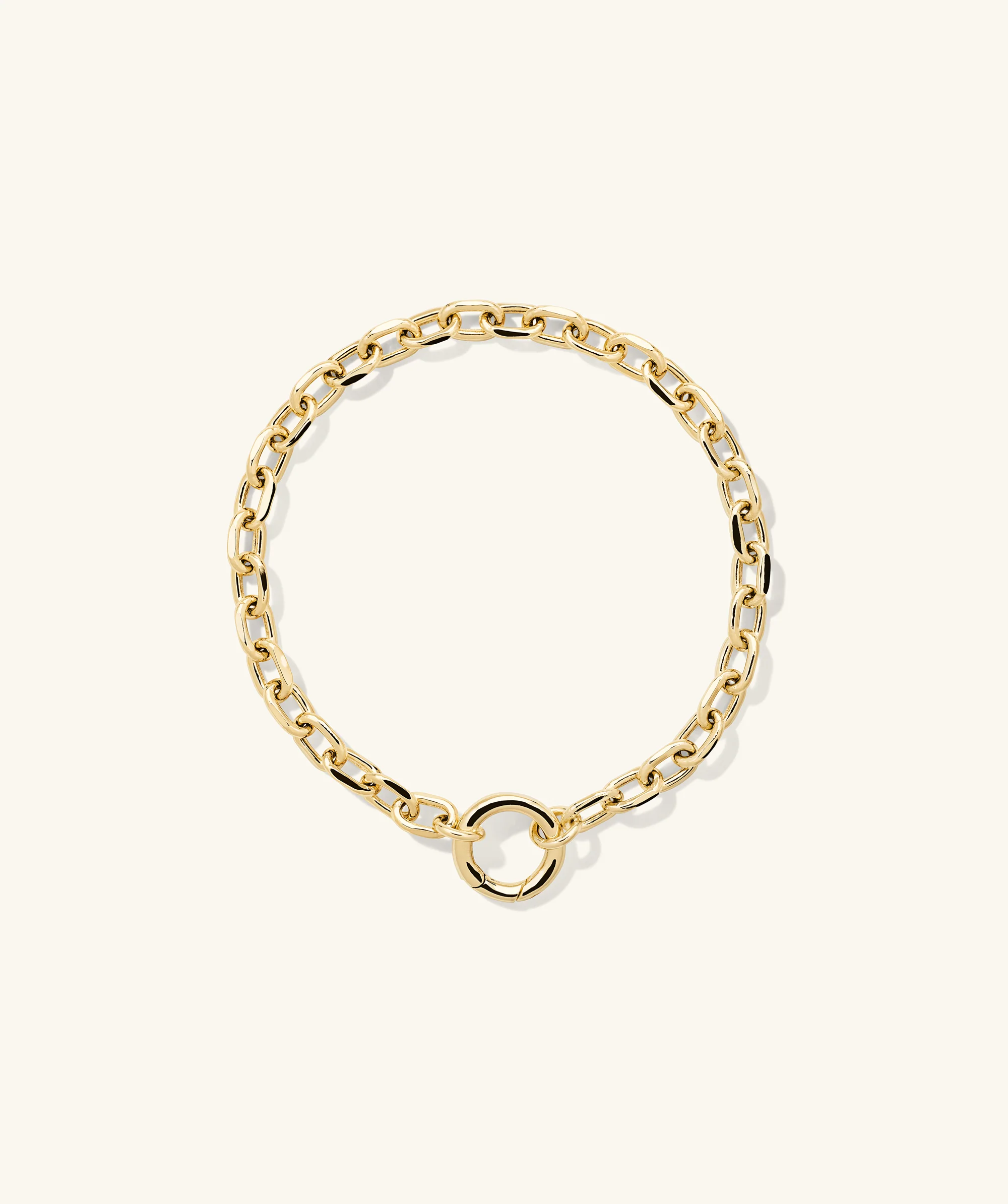 Large Square Oval Chain Charm Bracelet - Image 2