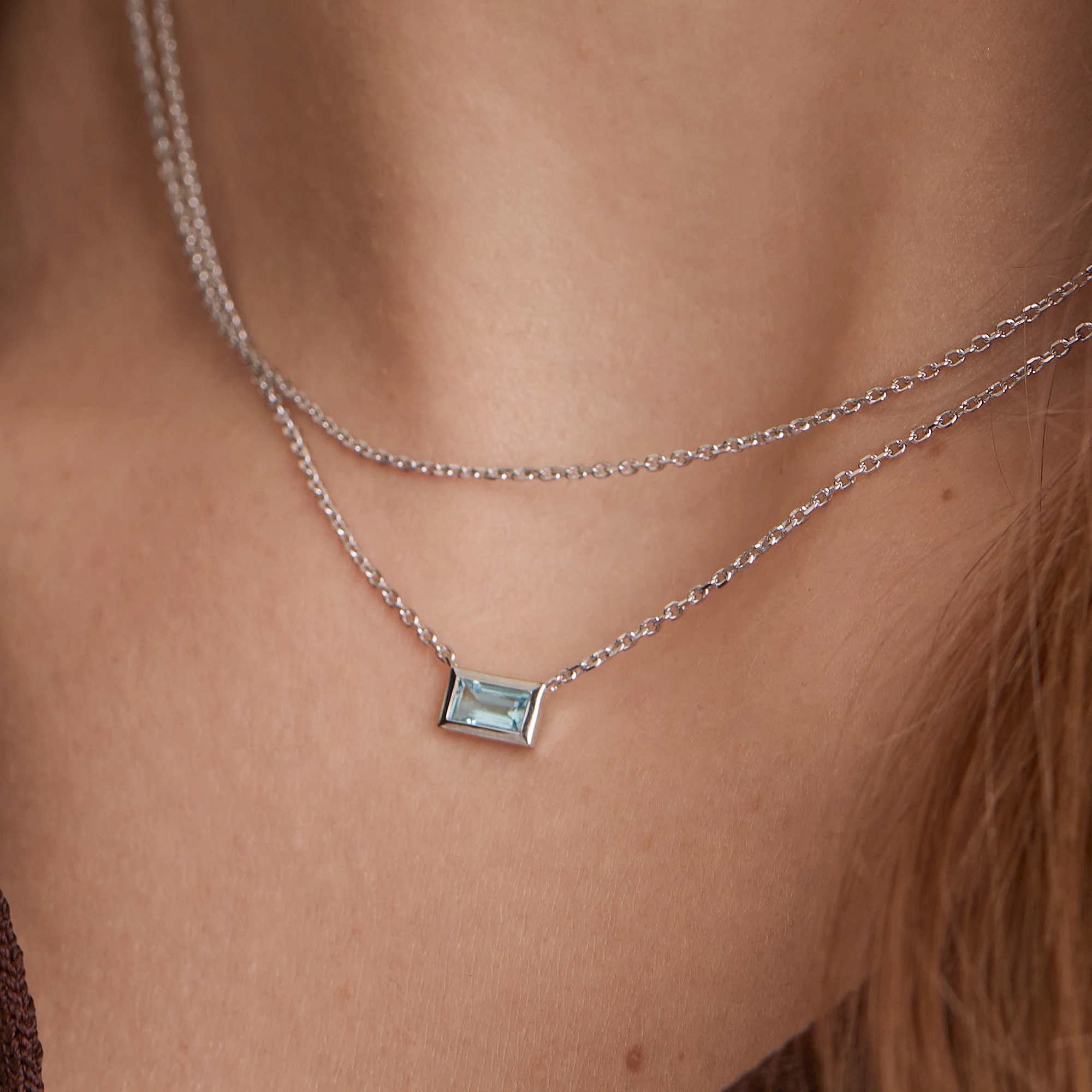Layered Baguette Necklace - Image 4
