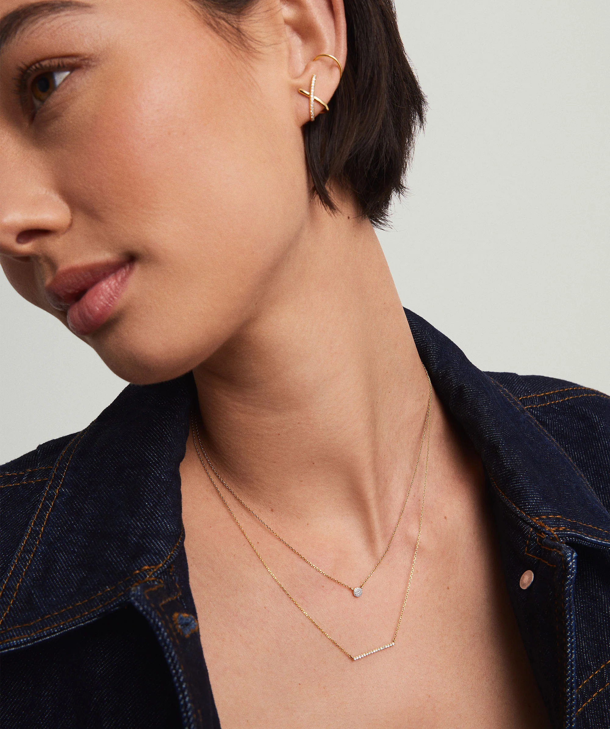 Linear Diamond Necklace - Image 3