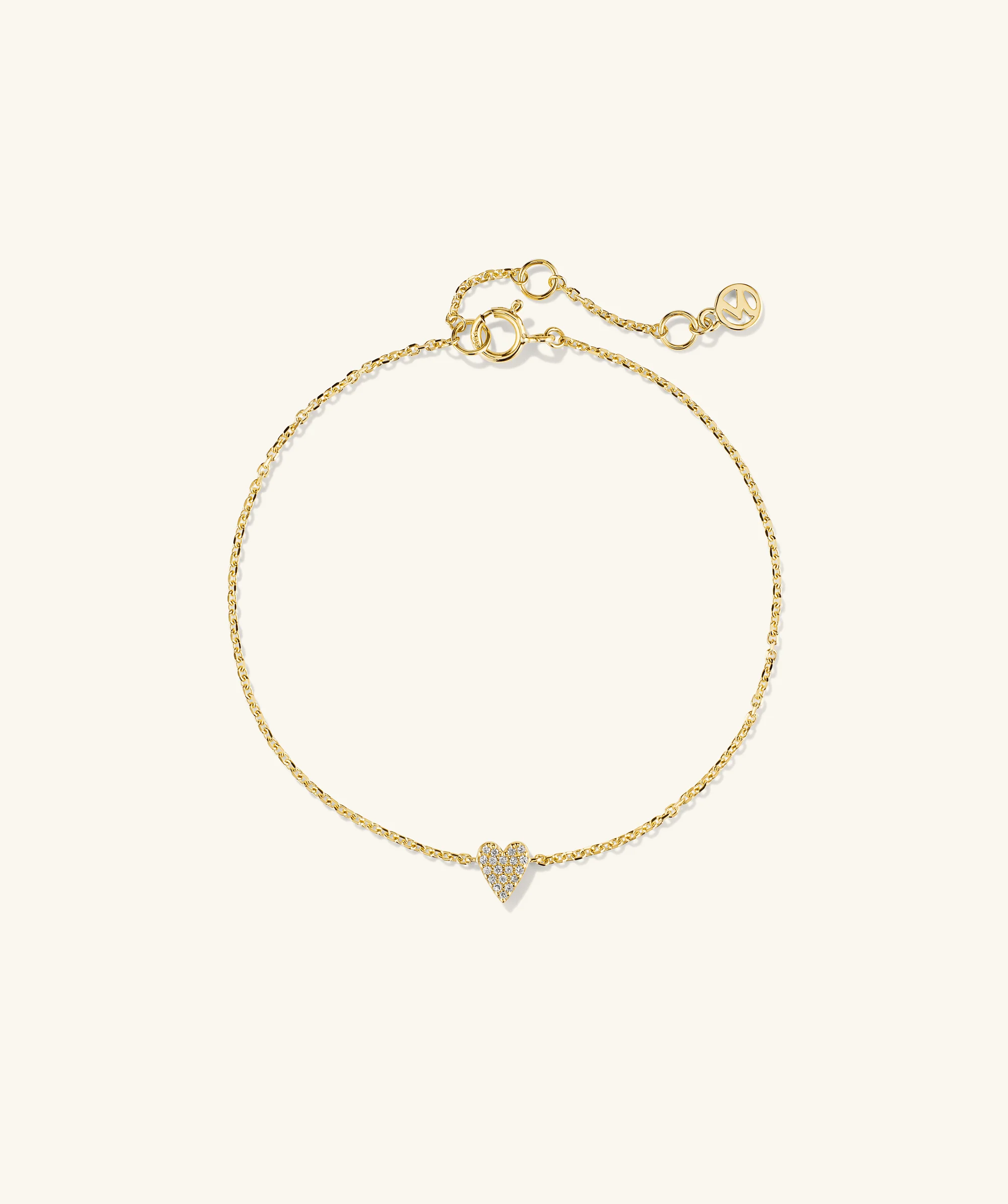 Mini Heart Pavé Diamond Bracelet - Image 2