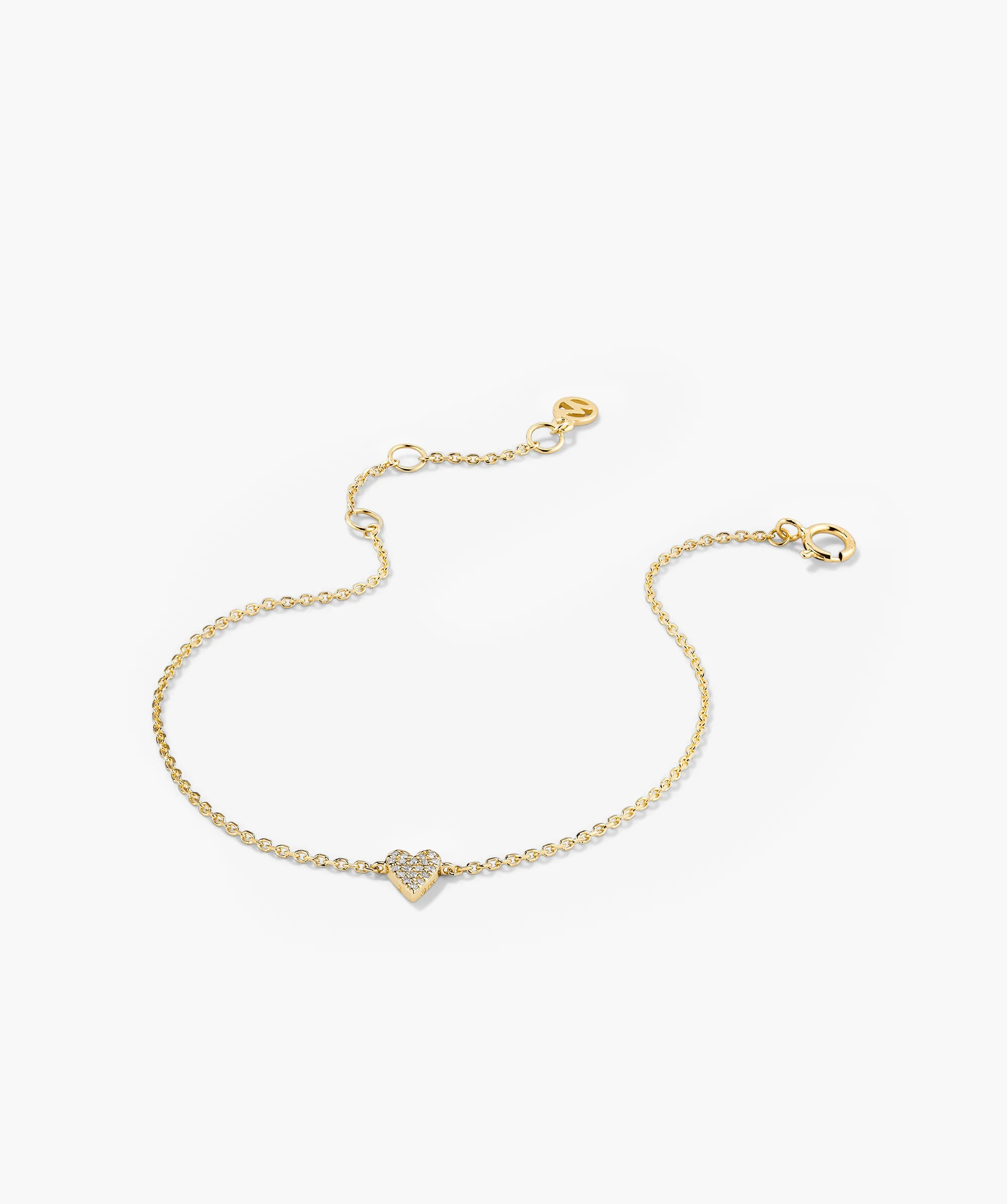 Mini Heart Pavé Diamond Bracelet - Image 4