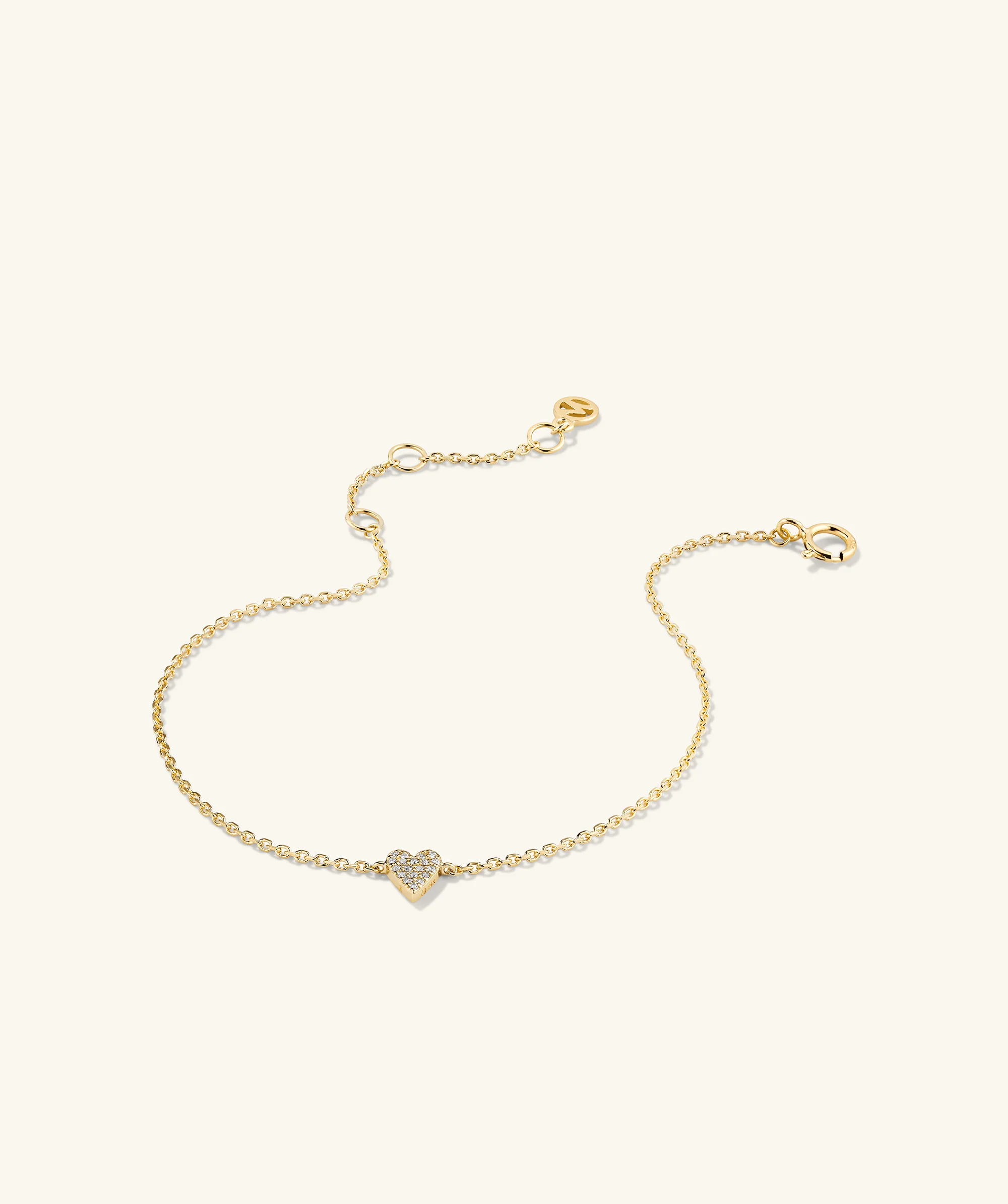 Mini Heart Pavé Diamond Bracelet - Image 6