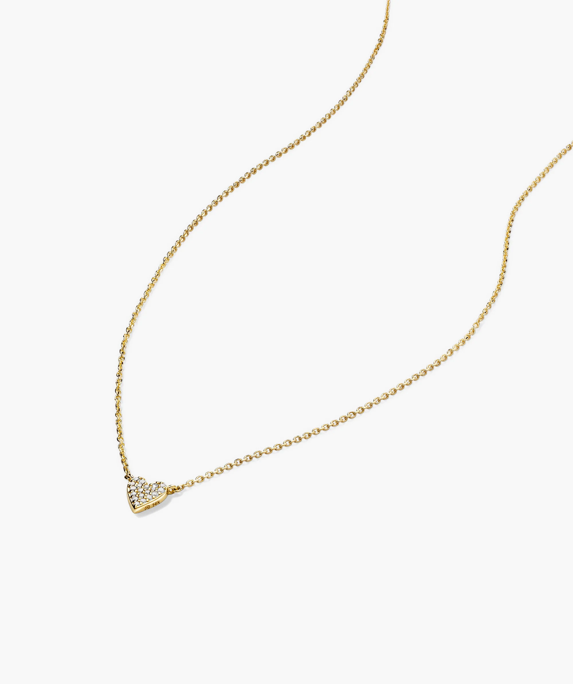 Mini Heart Pavé Diamond Necklace - Image 4