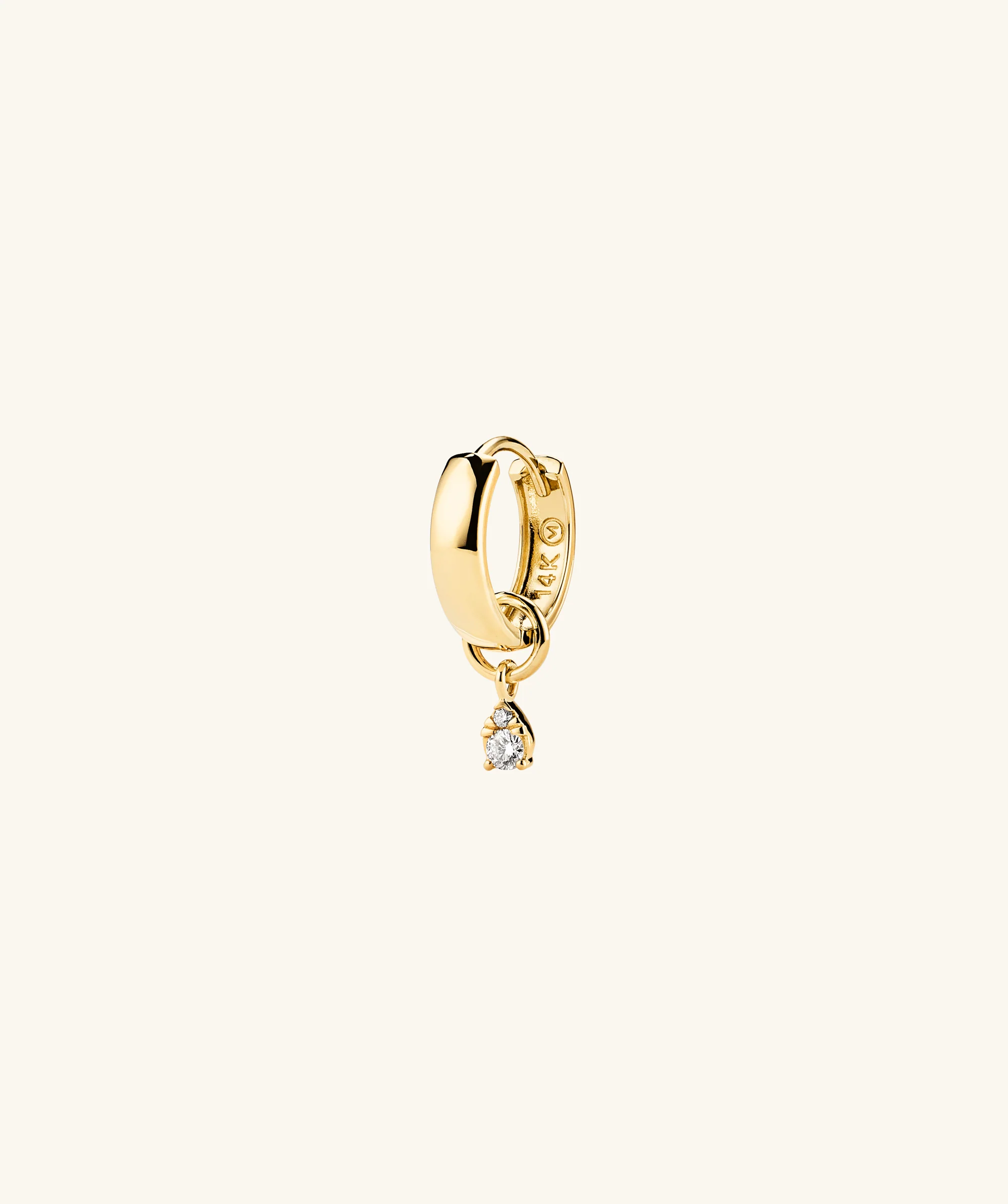 Mini Pear Diamond Hoop Charm - Image 6