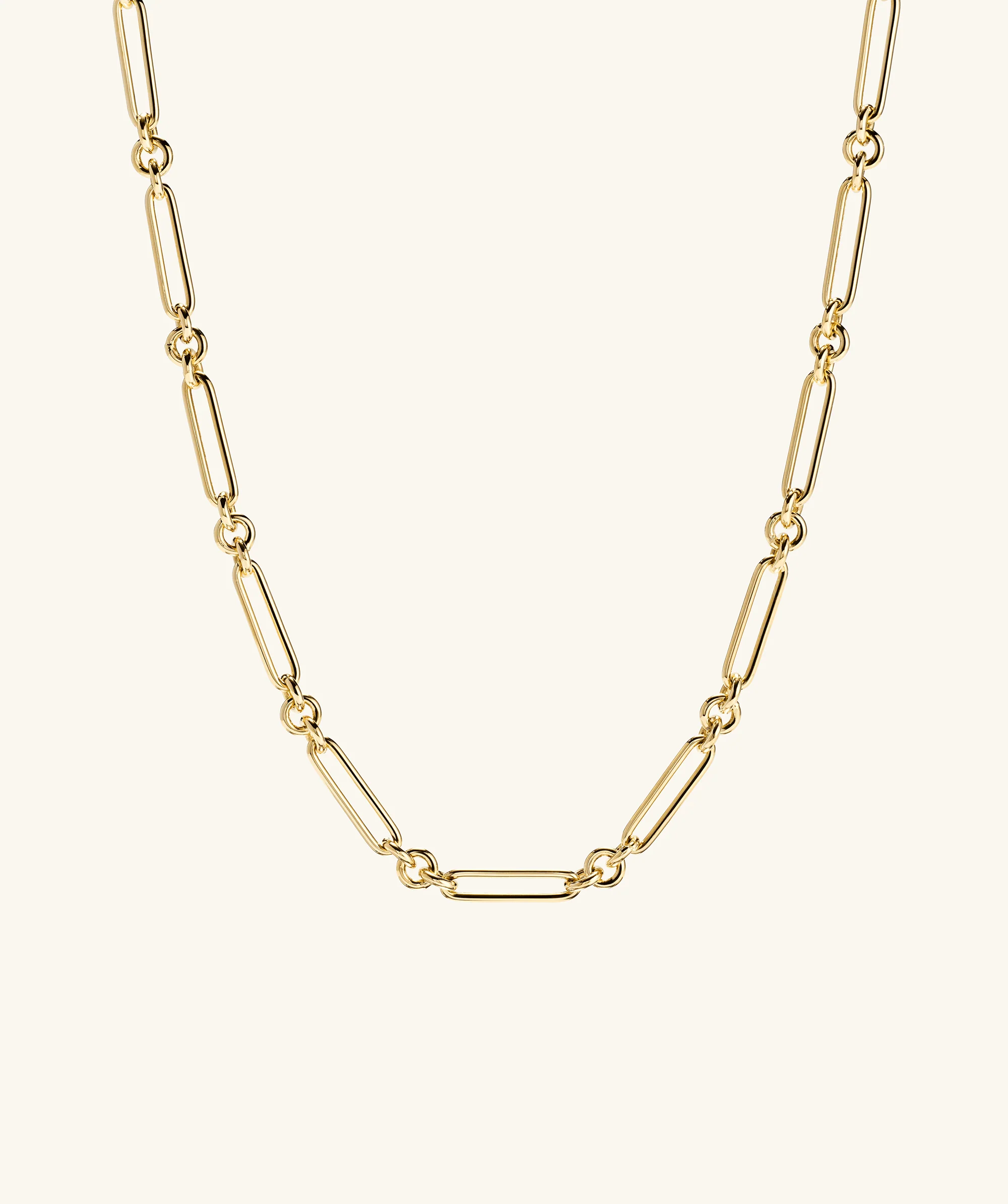 Mixed Link Paperclip Chain Charm Necklace - Image 2