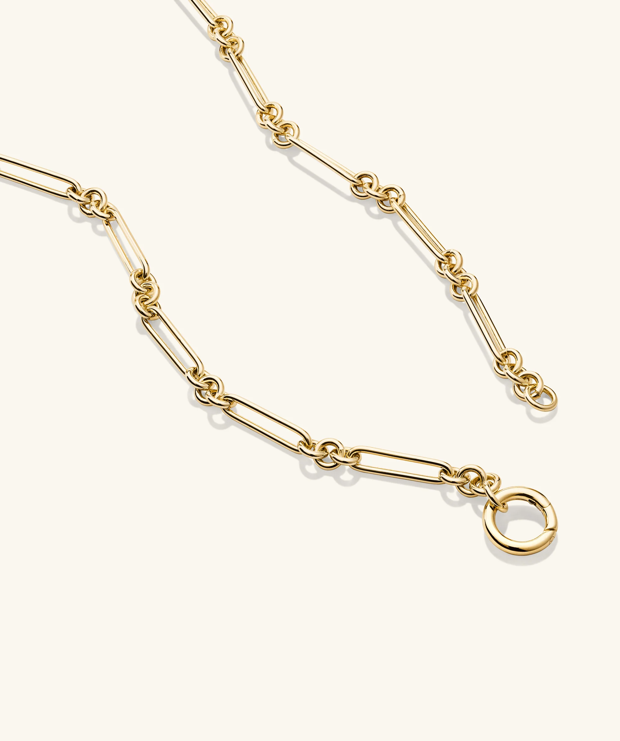 Mixed Link Paperclip Chain Charm Necklace - Image 6