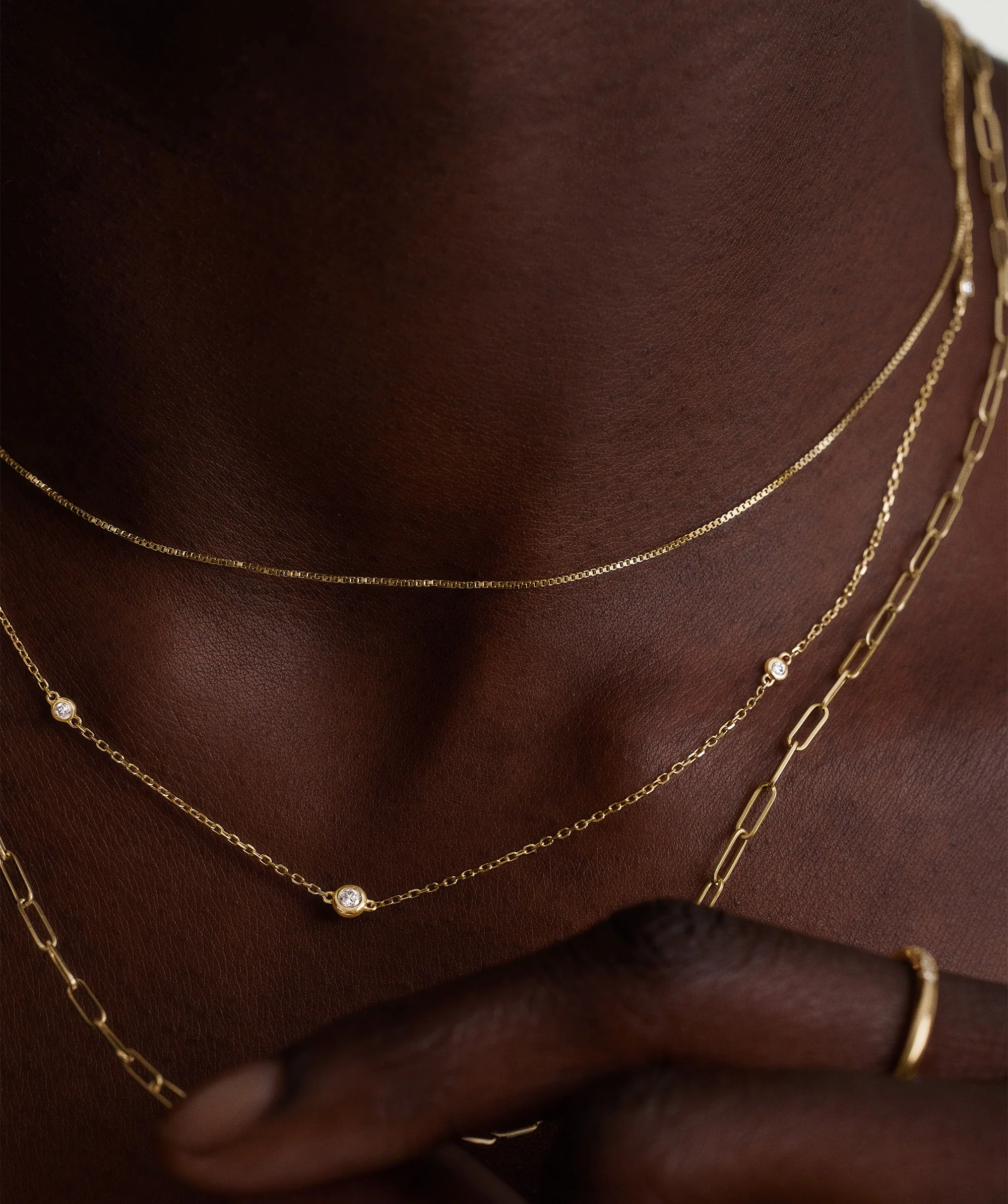 Multi Station Round Diamond Necklace - Image 3
