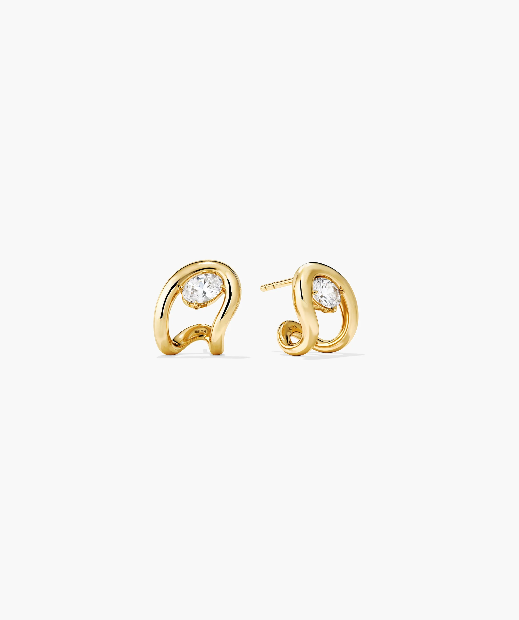 Organic Dôme Curve Gemstone Huggies - Image 5