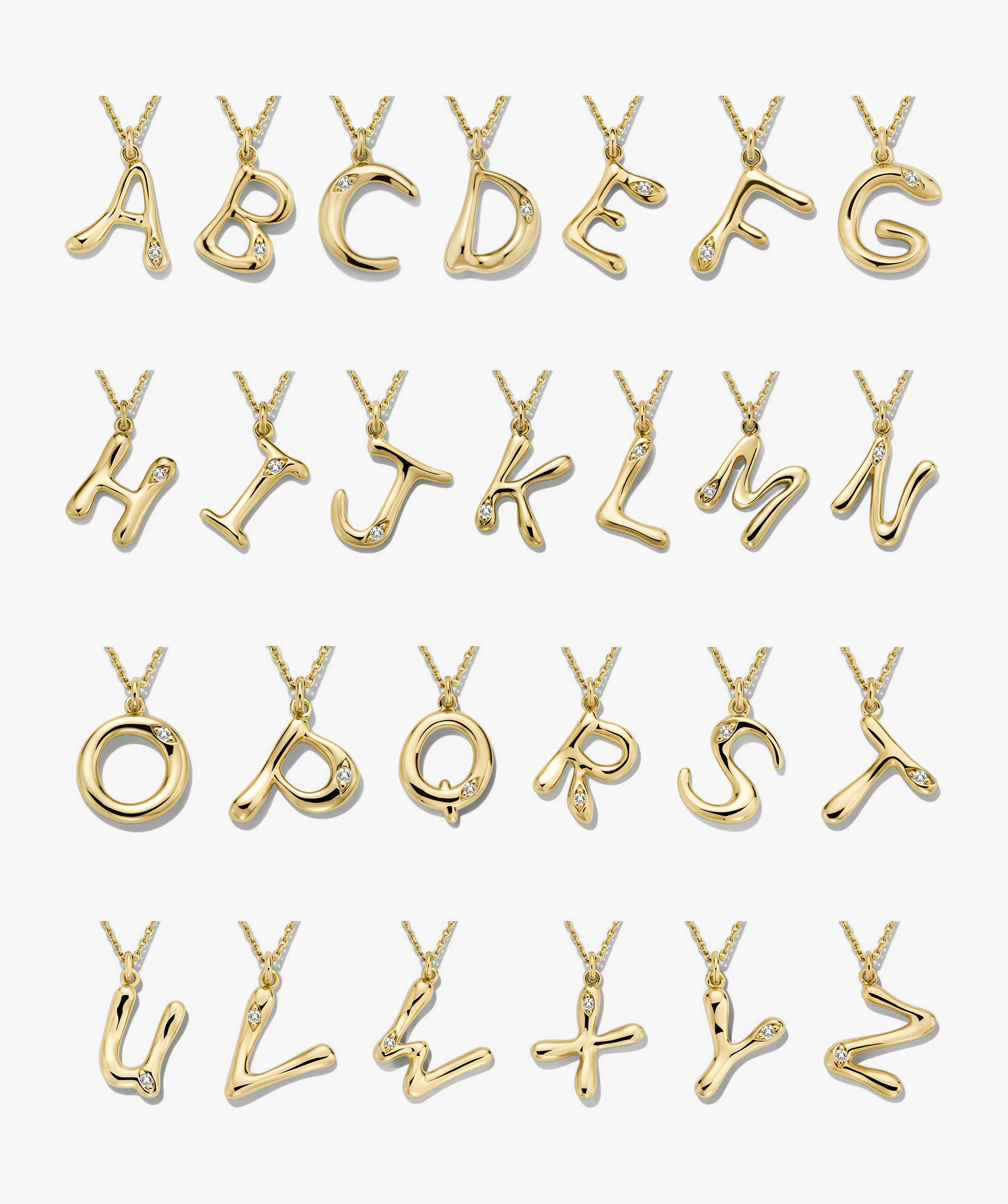 Organic Dôme Liquid Letter Pendant Necklace - Image 3